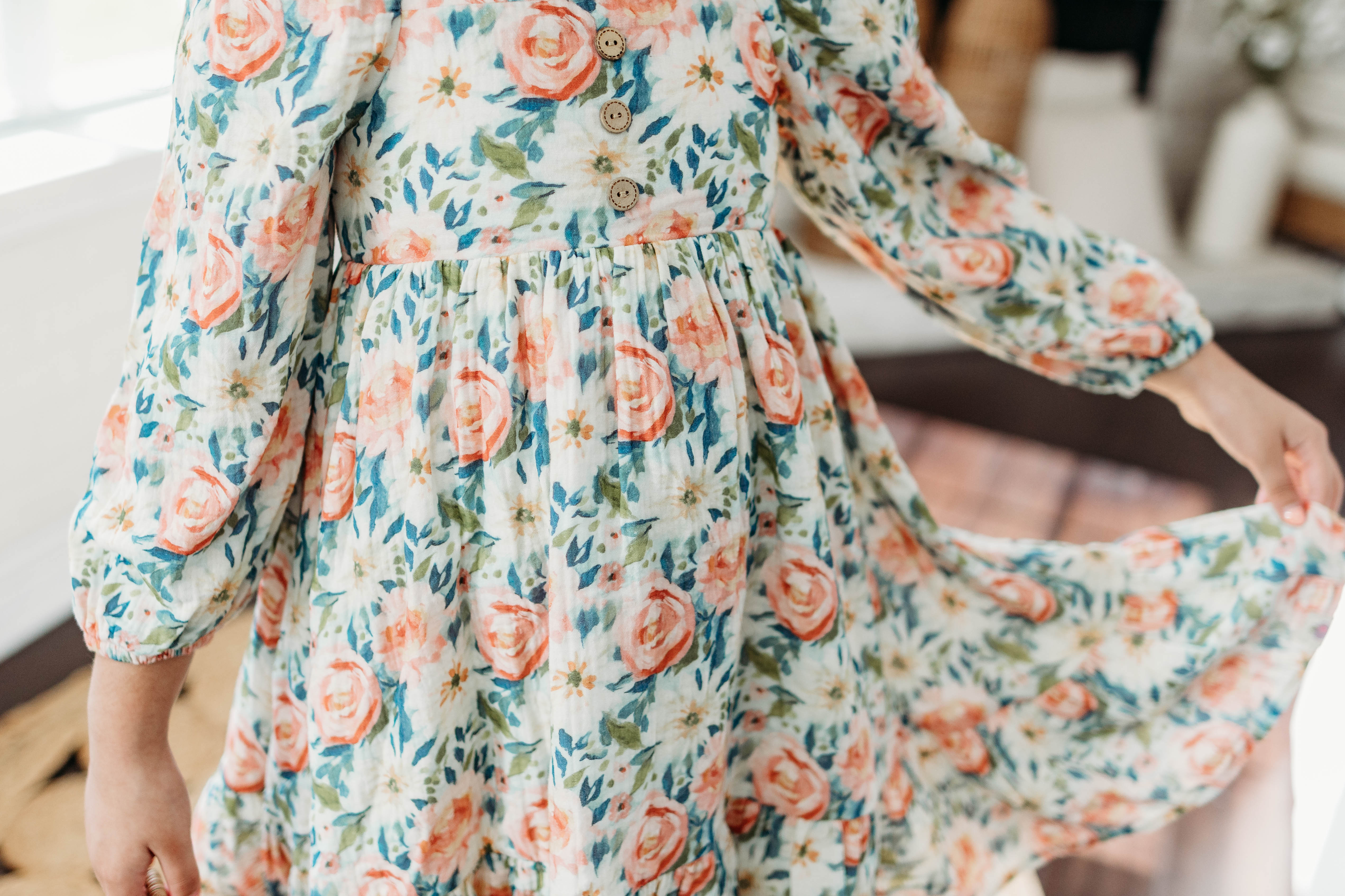 Puff Sleeve Gauze Dress - Coral Creek (Pre-Order)