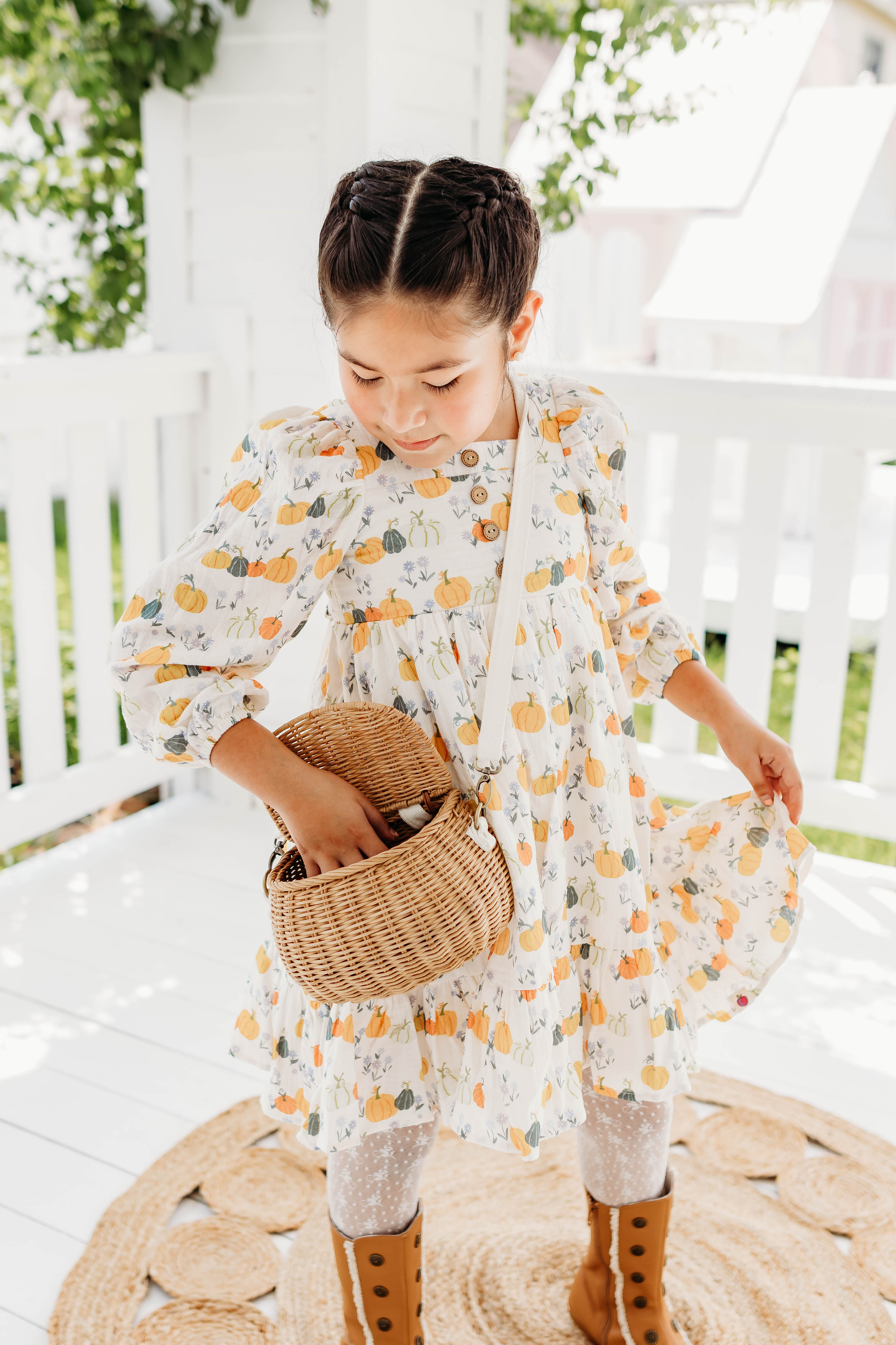 Puff Sleeve Gauze Dress - Prairie Pumpkin (Pre-Order)