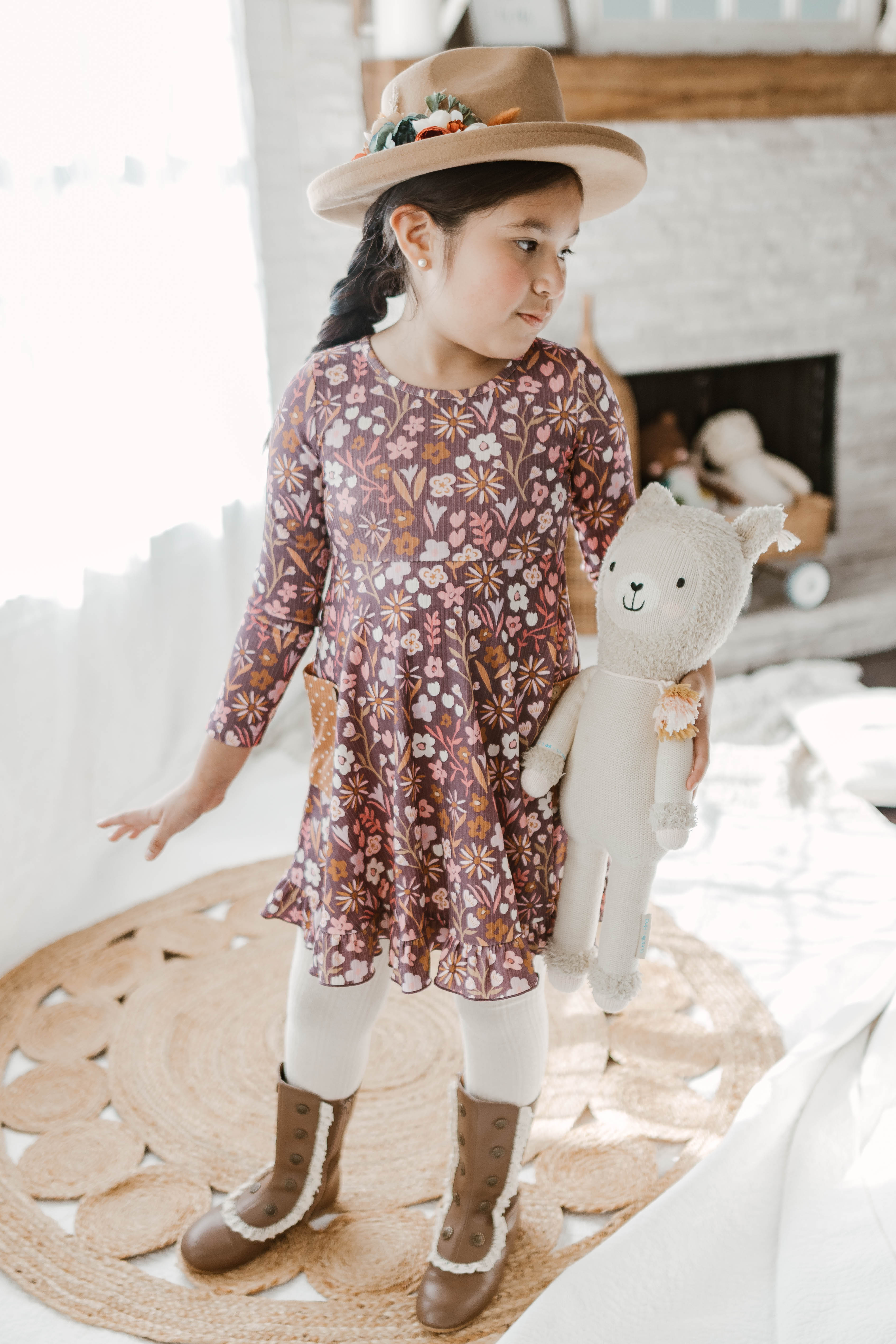 Elara Ribbed Dress - Amethyst Rose