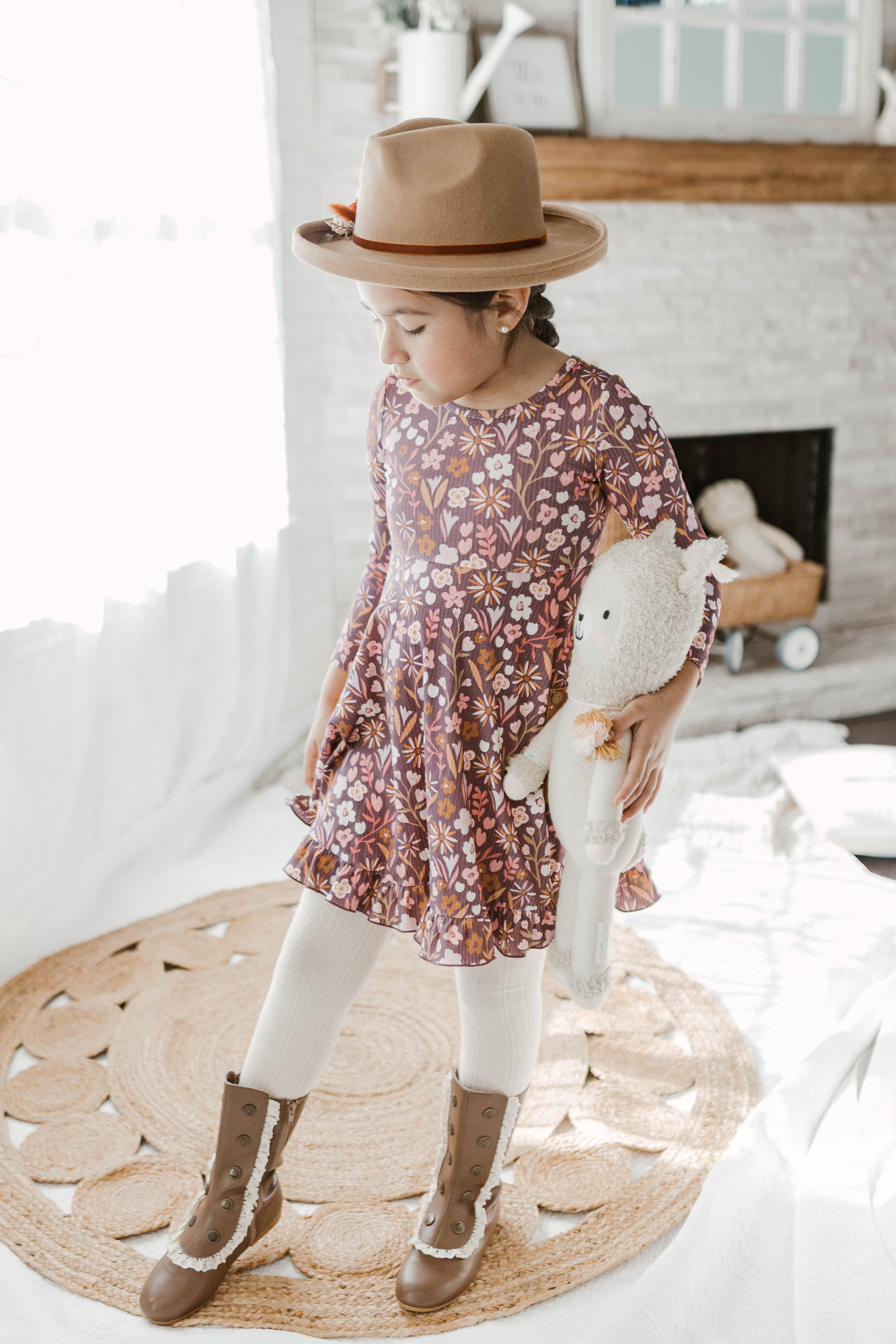 Elara Ribbed Dress - Amethyst Rose