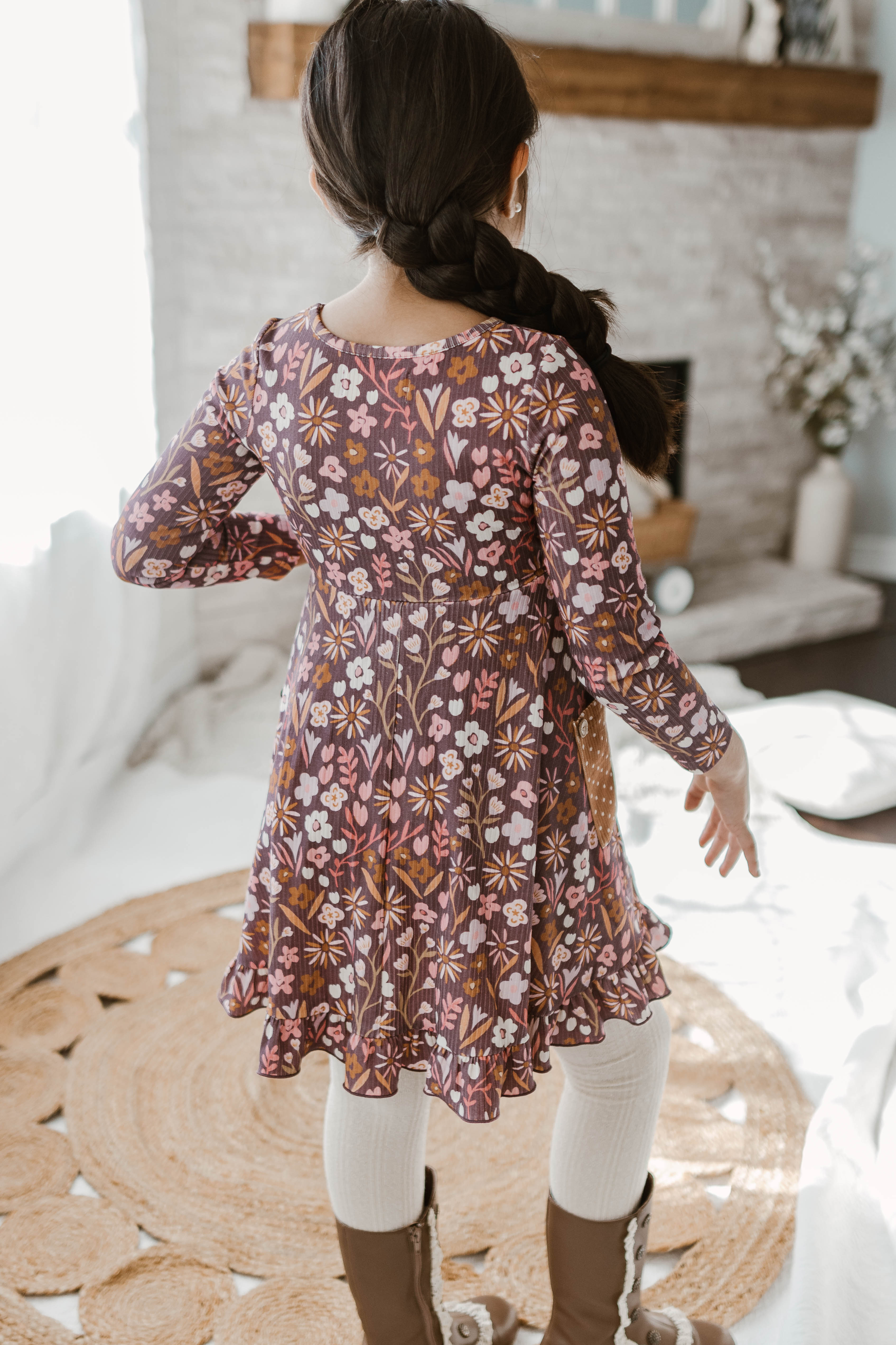 Elara Ribbed Dress - Amethyst Rose