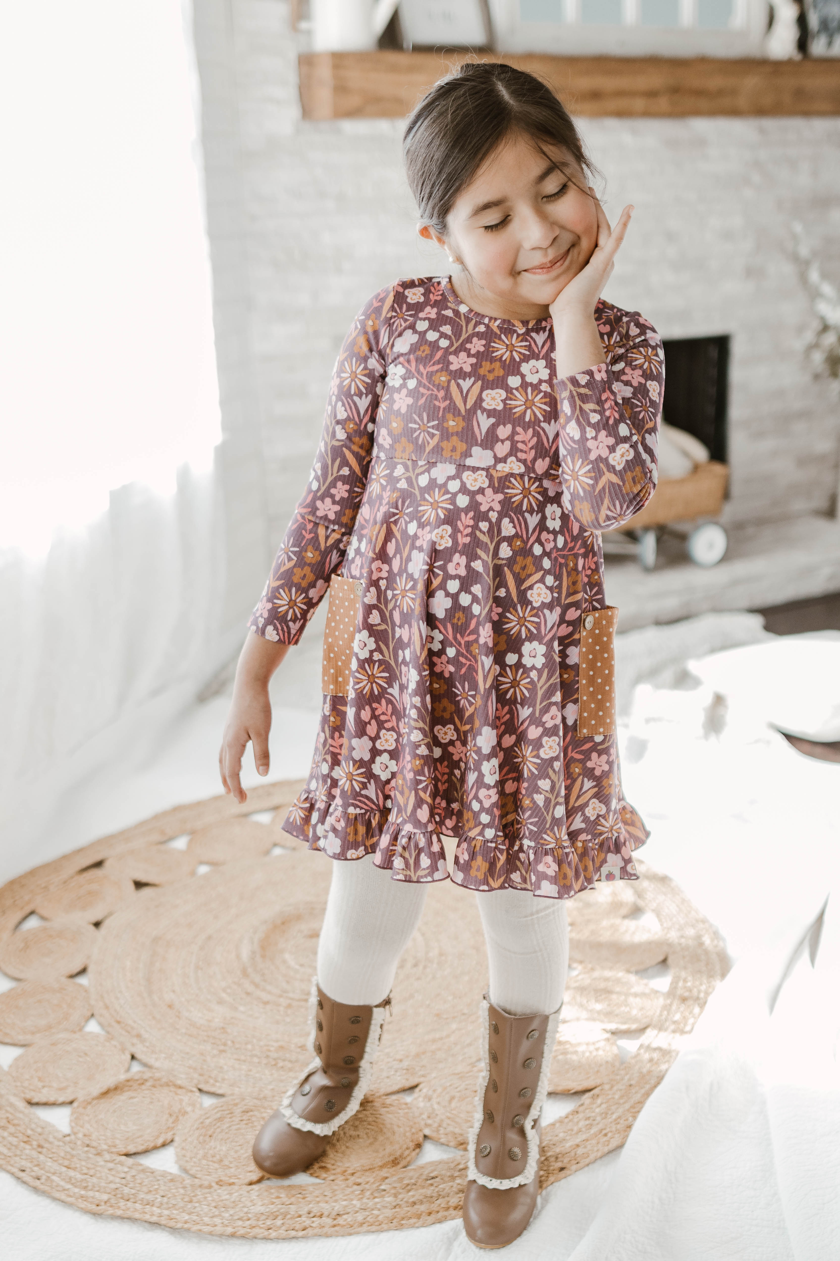 Elara Ribbed Dress - Amethyst Rose
