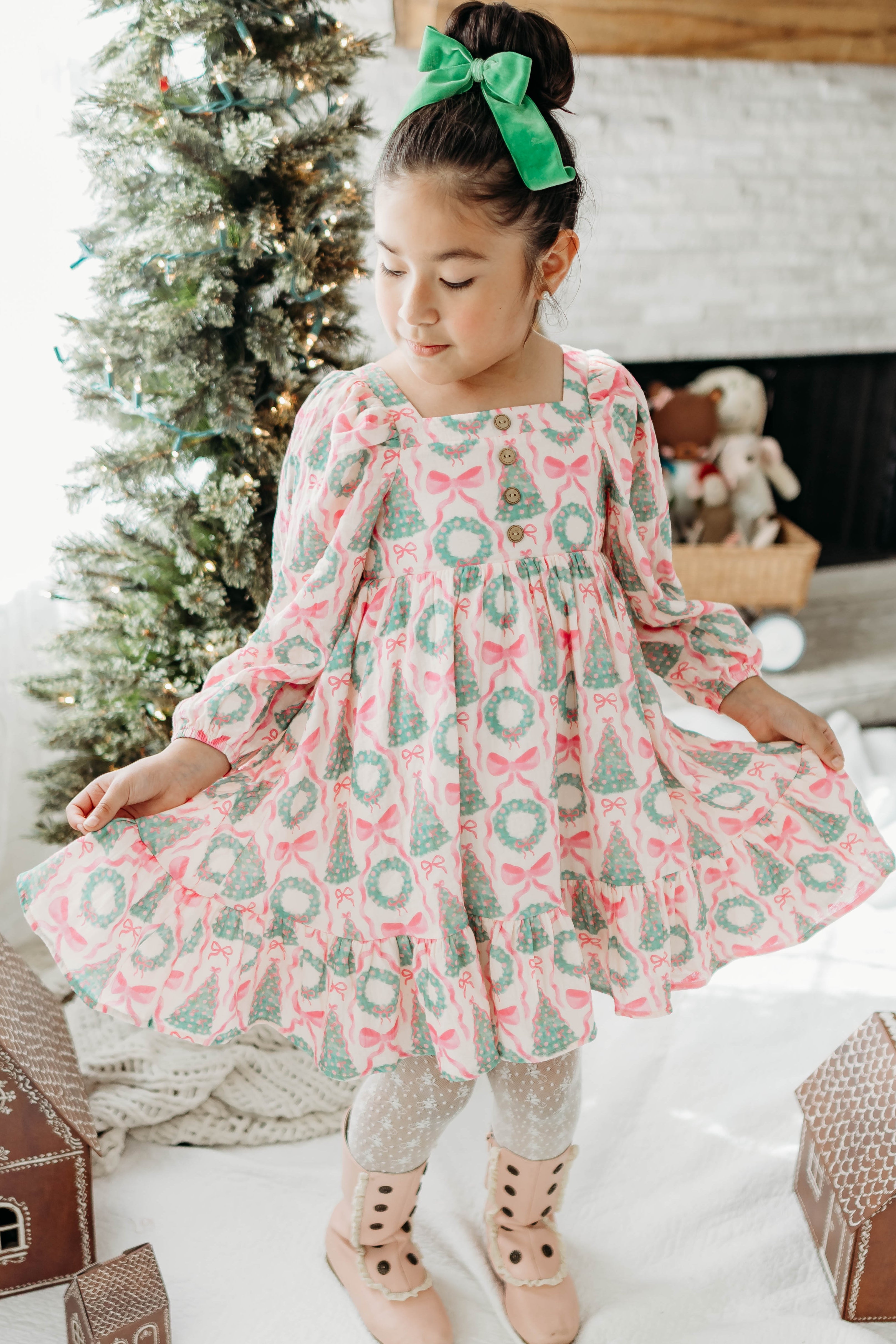 Puff Sleeve Gauze Dress - Wreath & Wonder (Pre-Order)