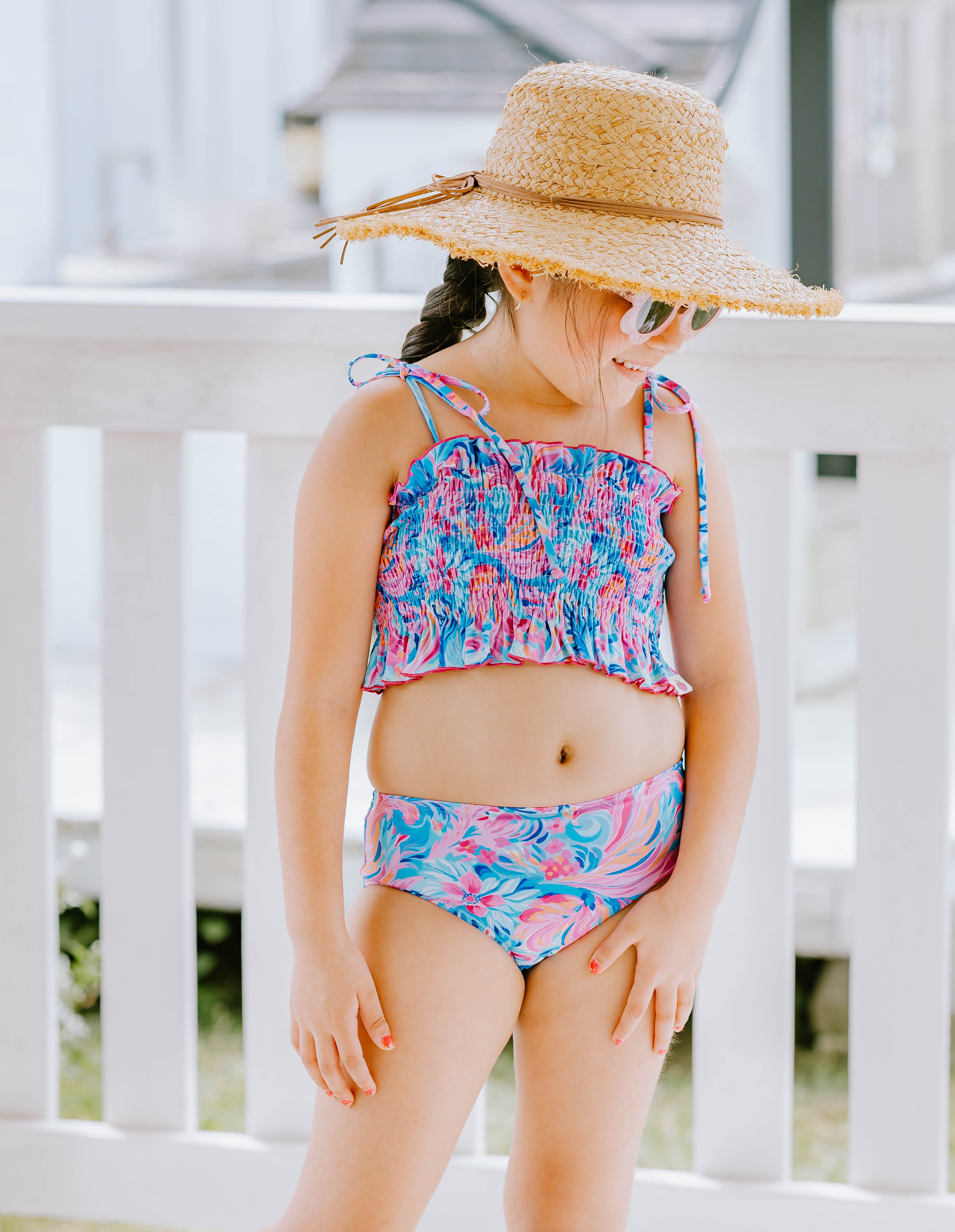 Waverly Shirred Swimsuit - Coastal Haven (Pre-Order)