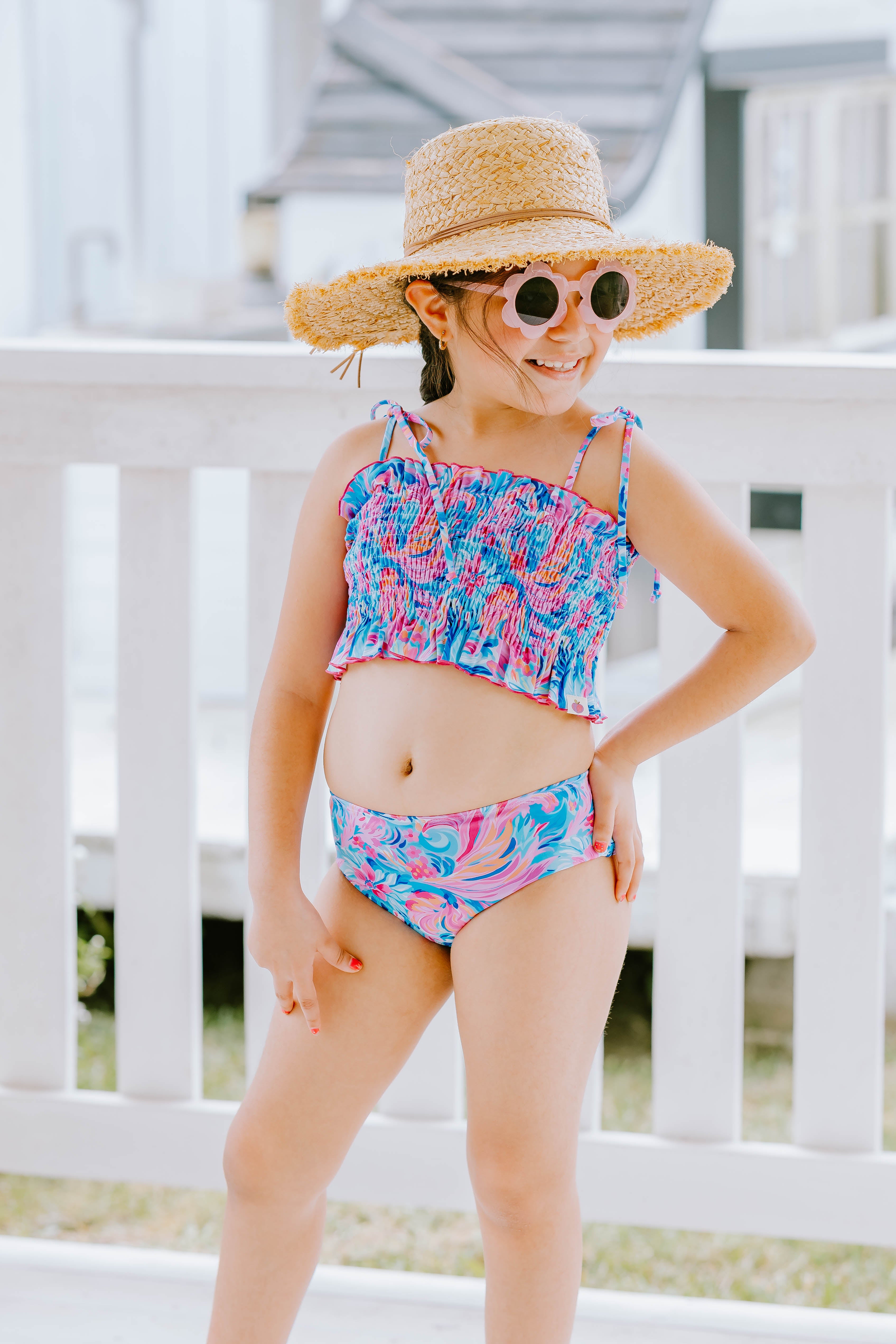 Waverly Shirred Swimsuit - Coastal Haven (Pre-Order)
