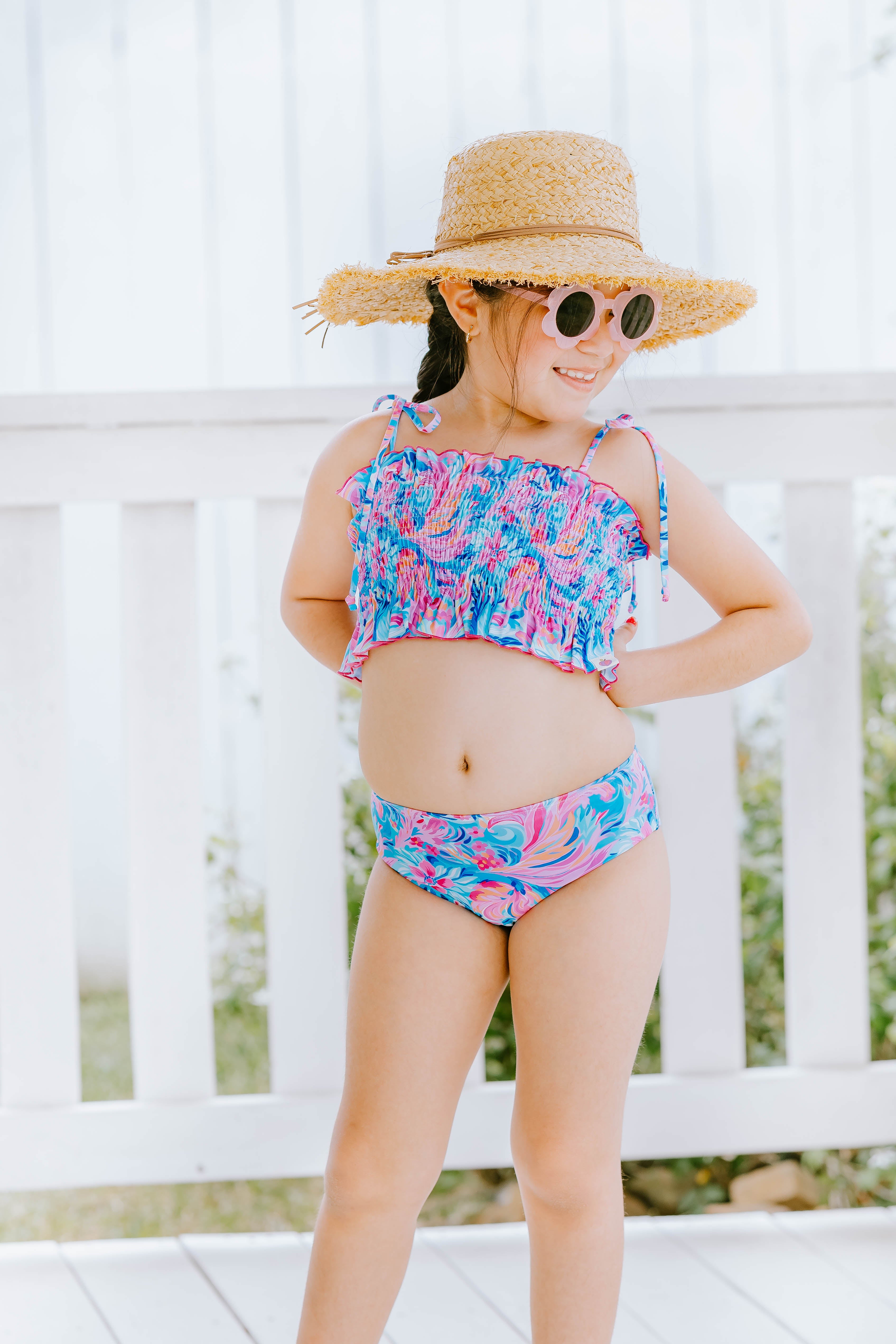 Waverly Shirred Swimsuit - Coastal Haven (Pre-Order)