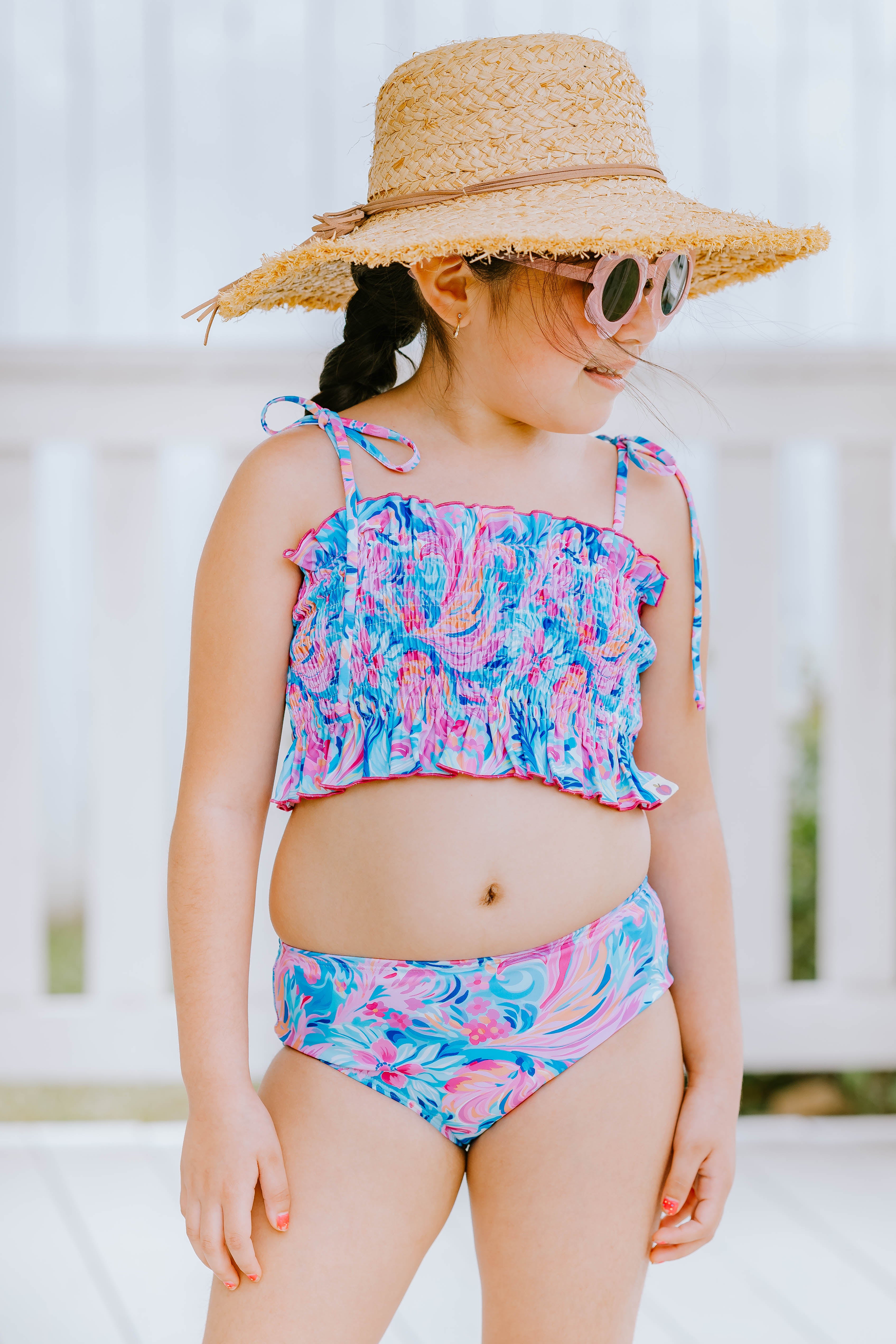 Waverly Shirred Swimsuit - Coastal Haven (Pre-Order)