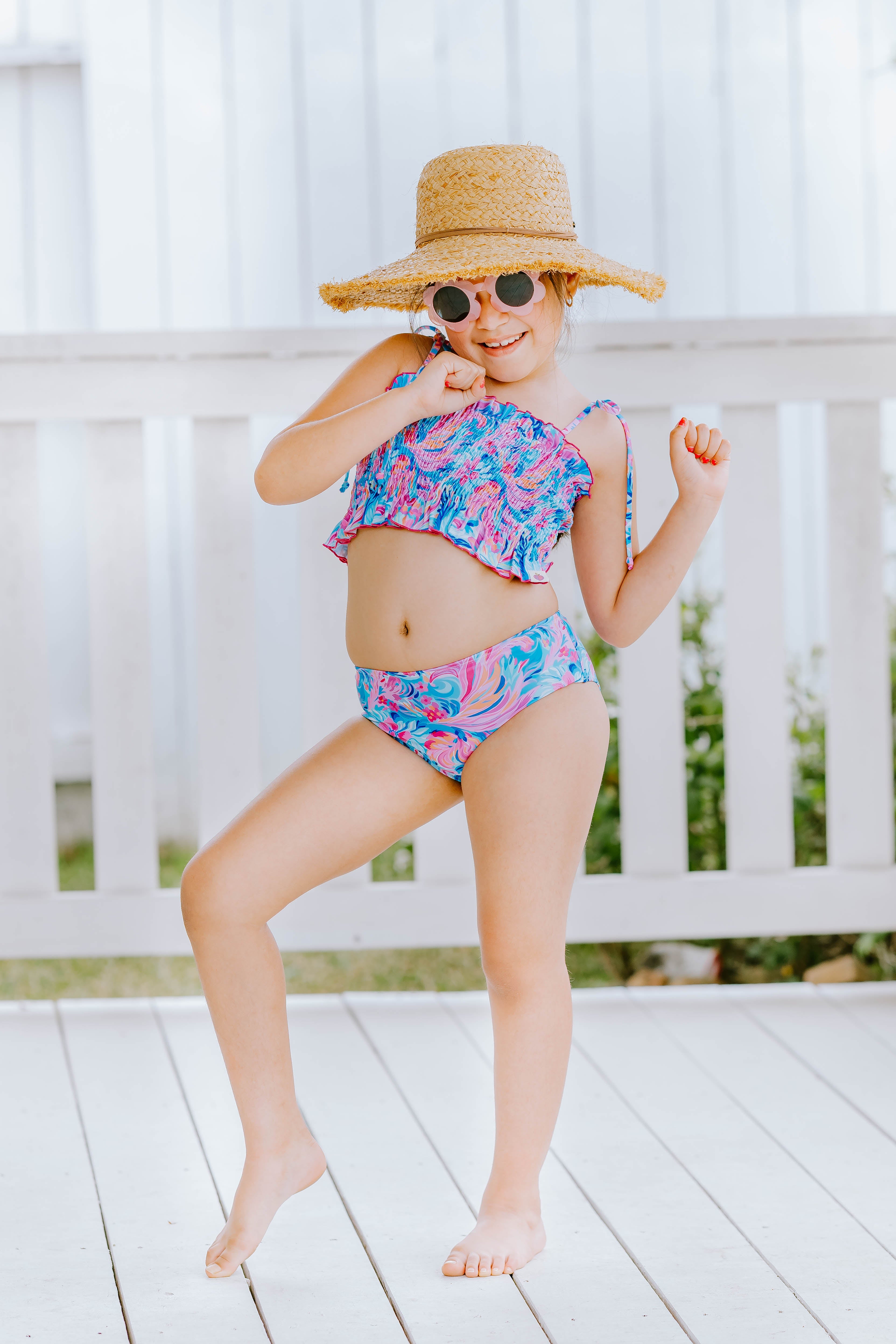 Waverly Shirred Swimsuit - Coastal Haven (Pre-Order)