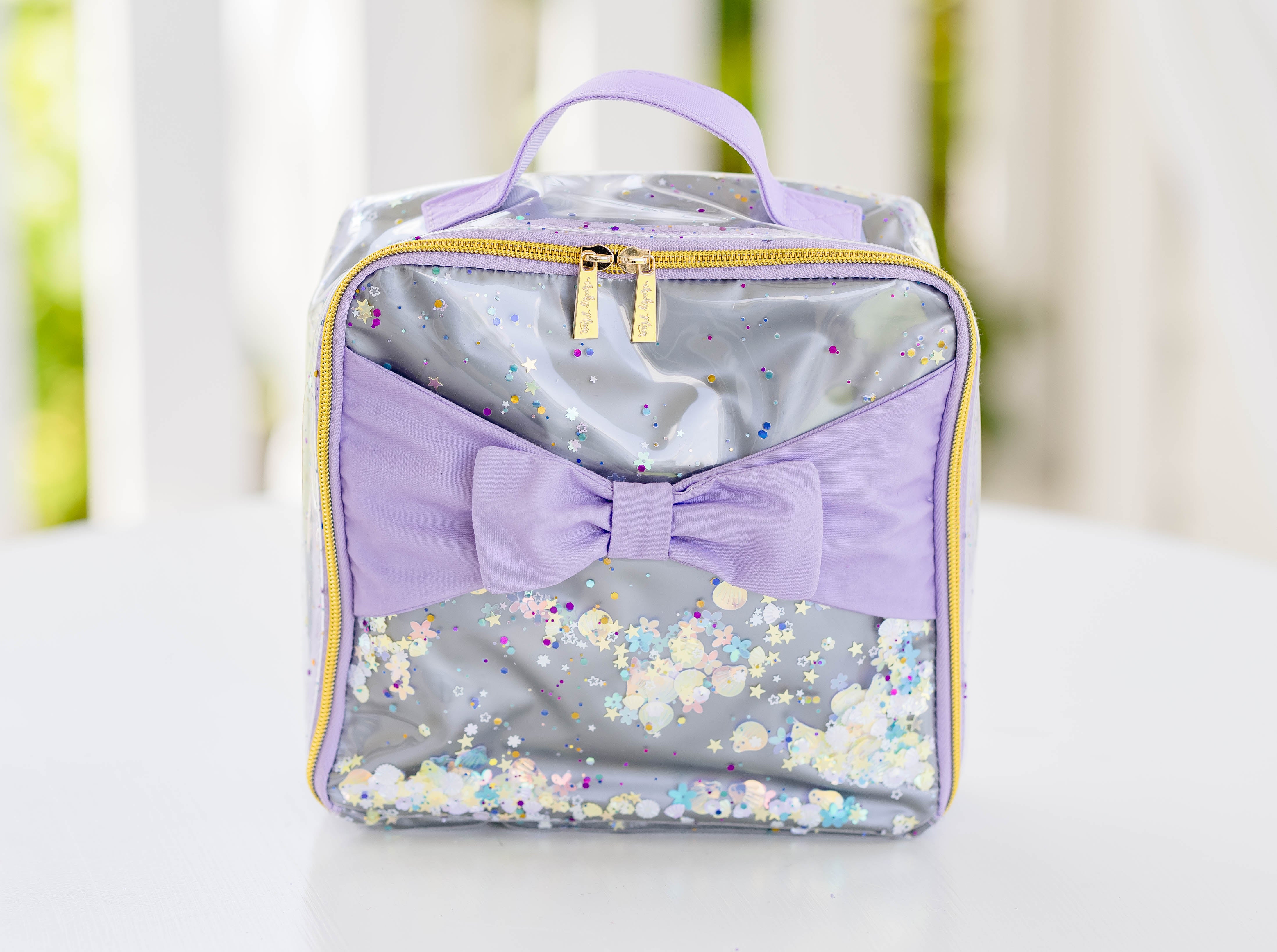 Bree Clear Sequin Lunchbox - Enchanted Violet Sparkle