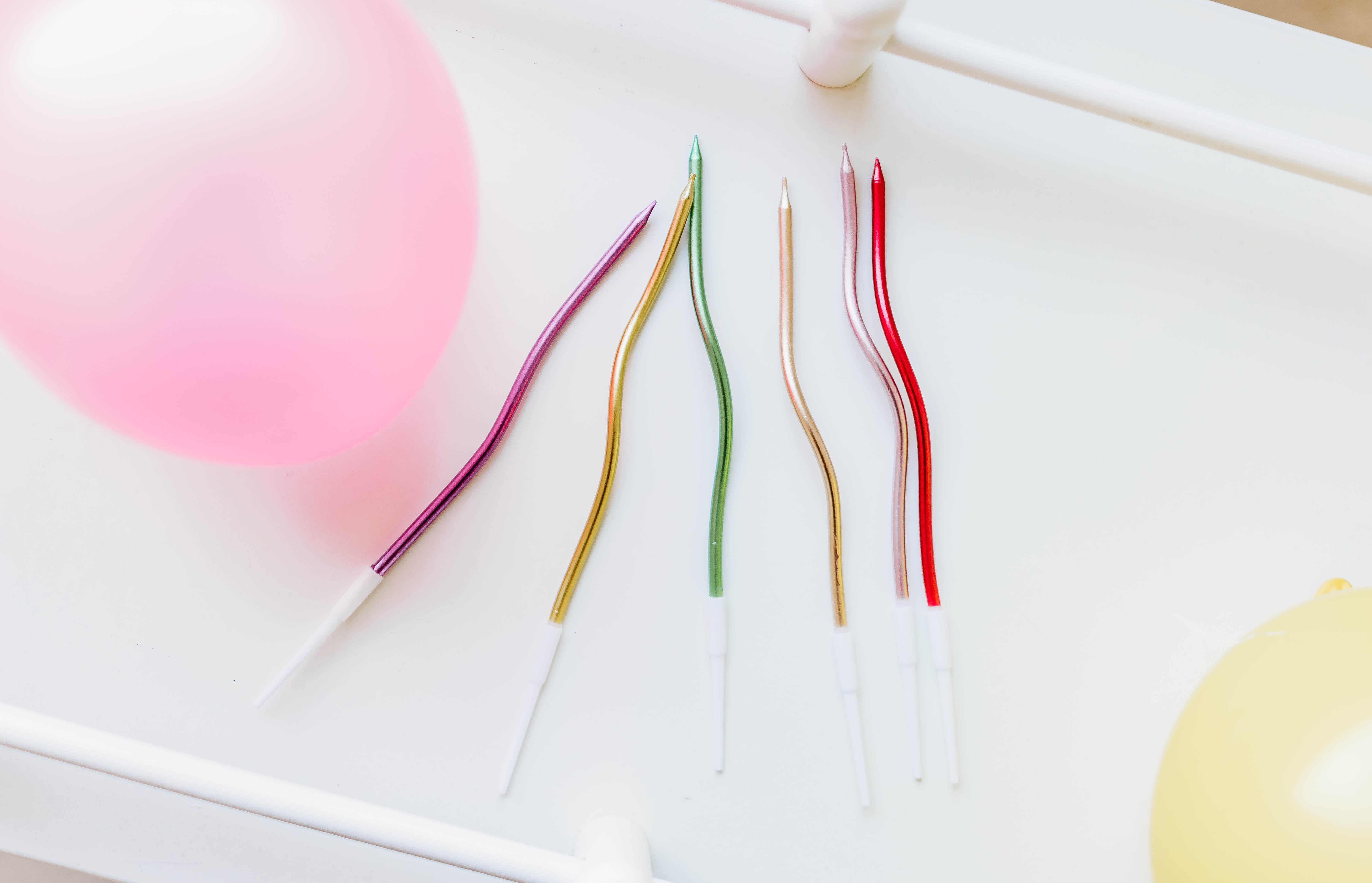 Curved Rainbow Birthday Candles - 6 PK