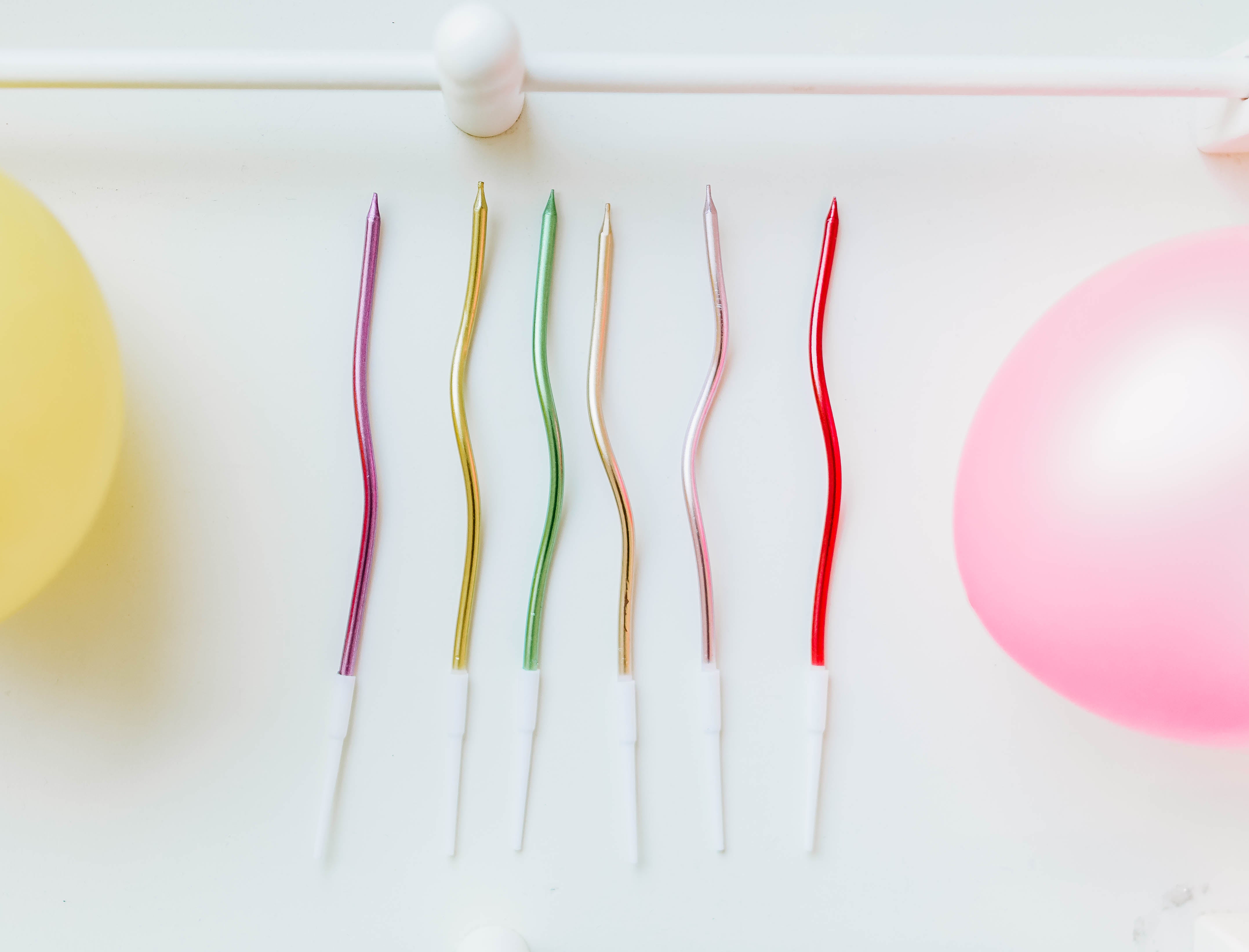 Curved Rainbow Birthday Candles - 6 PK