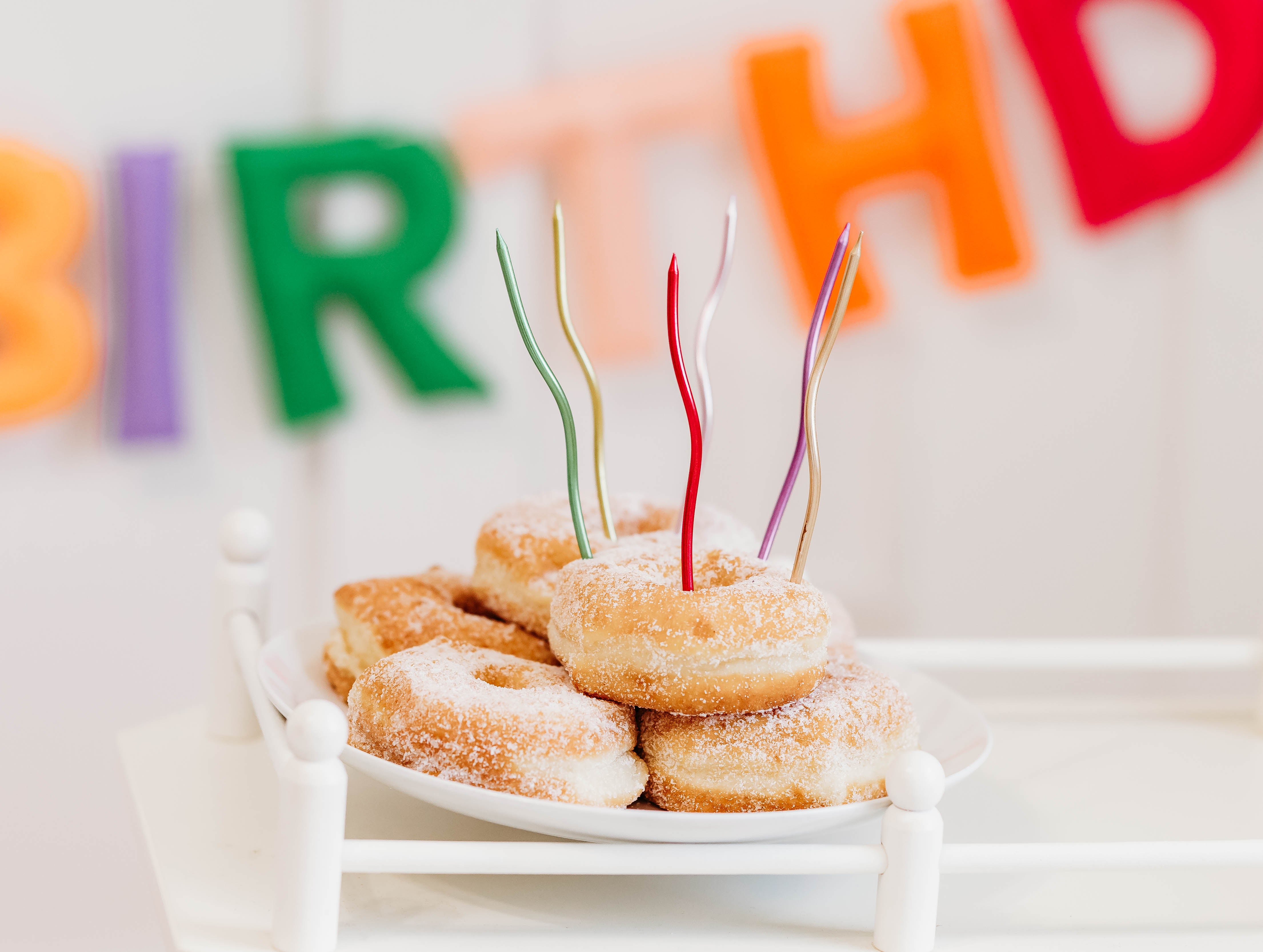 Curved Rainbow Birthday Candles - 6 PK