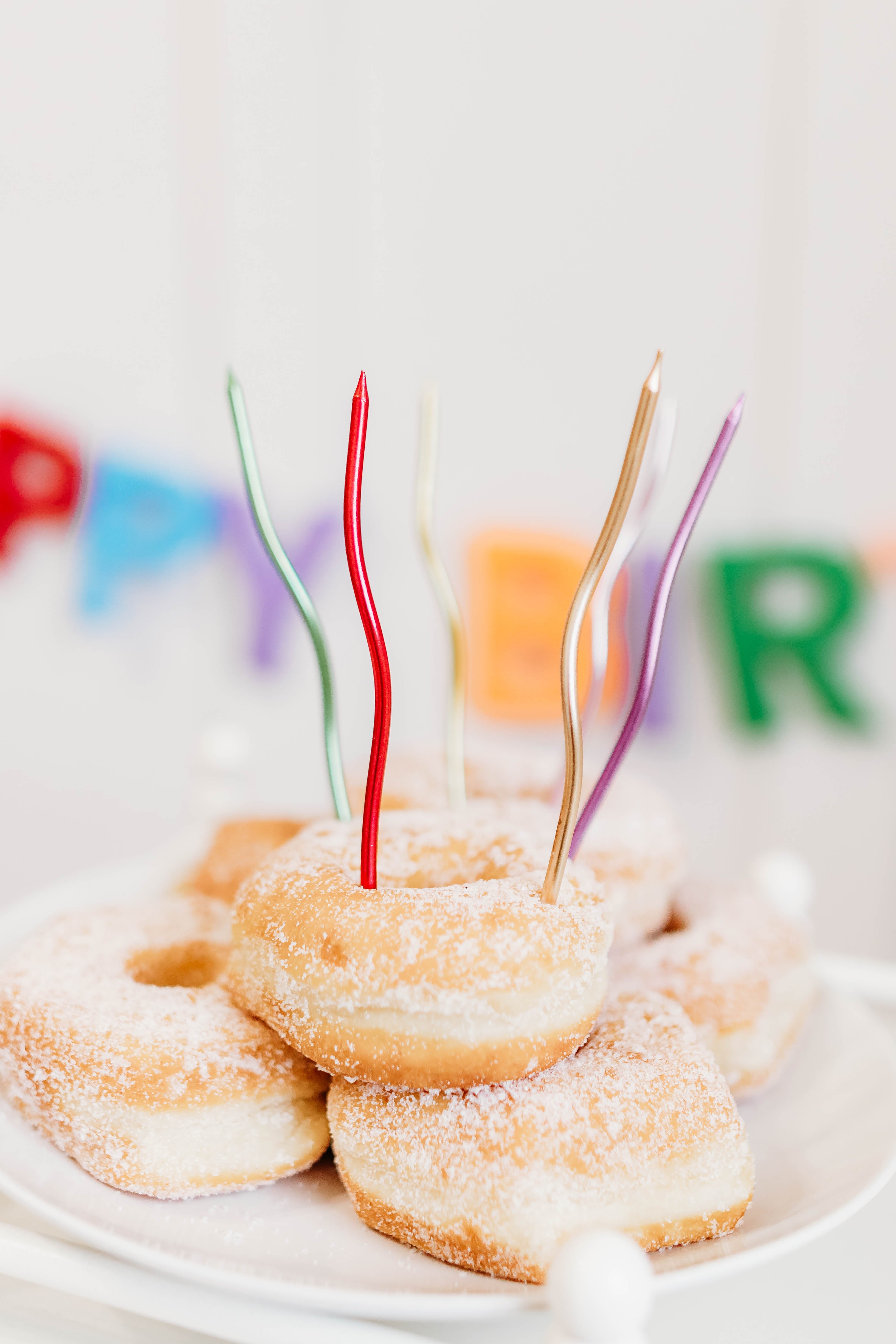 Curved Rainbow Birthday Candles - 6 PK