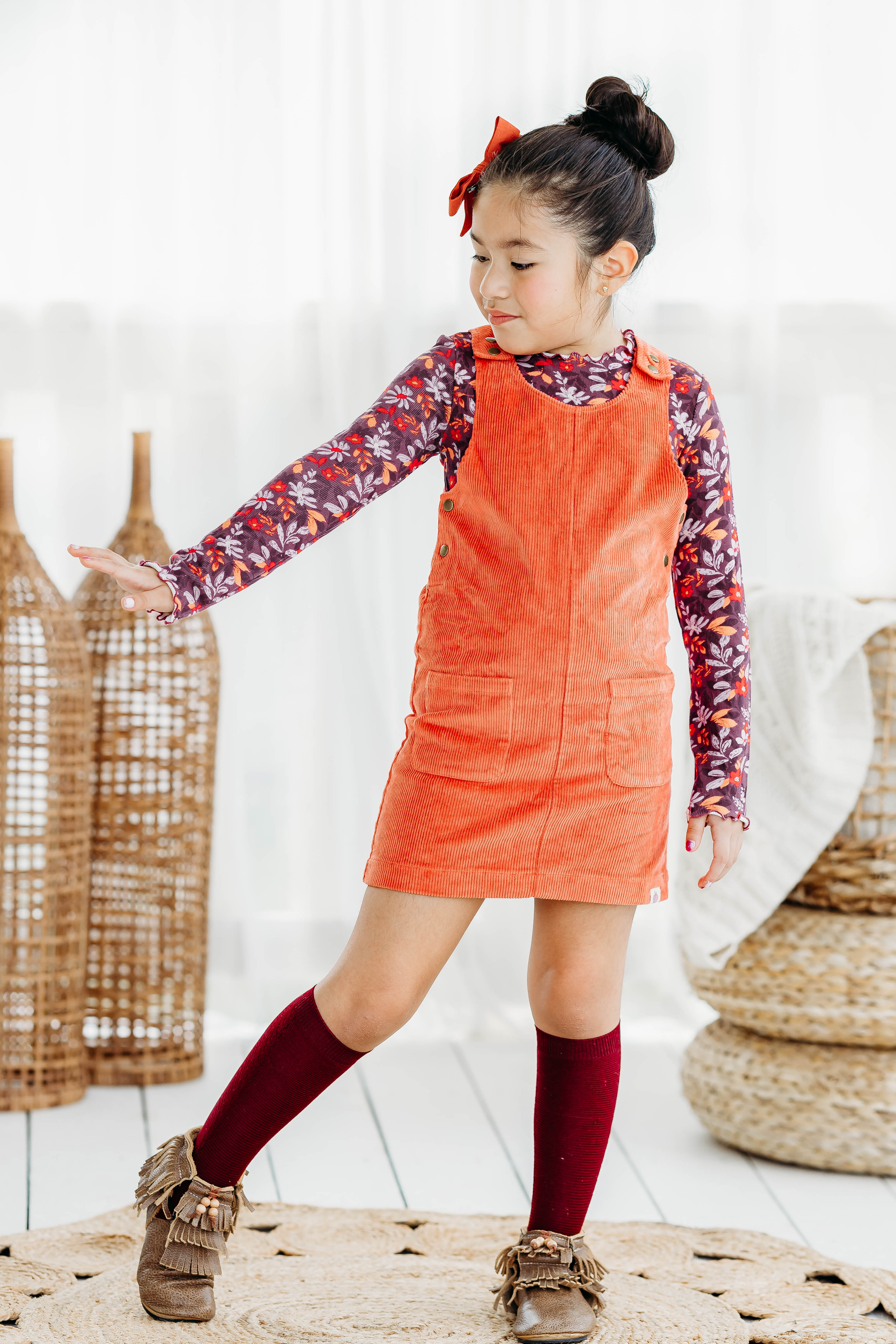 Parker Corduroy Jumper Set - Violet Ember