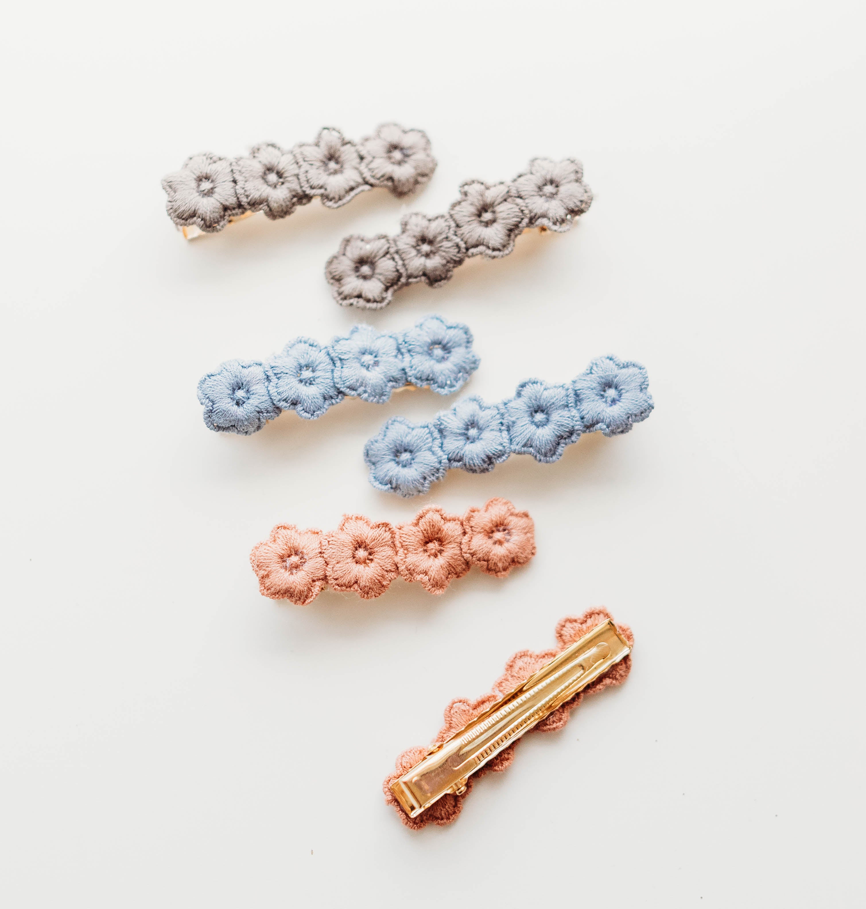 Embroidery Hair Clip Set - Fall Frenzy