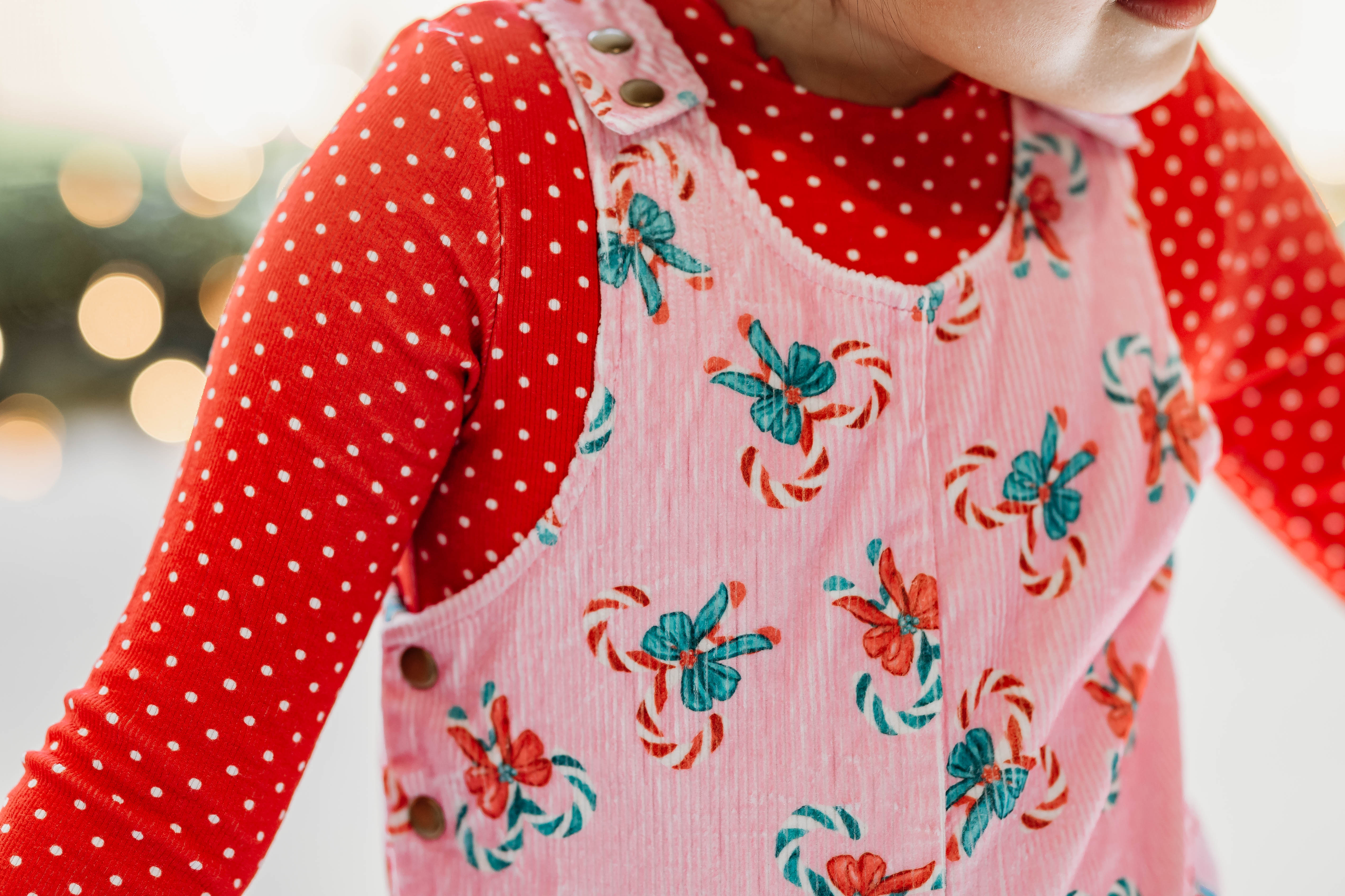 Parker Corduroy Jumper Set - Pink Peppermint Charm