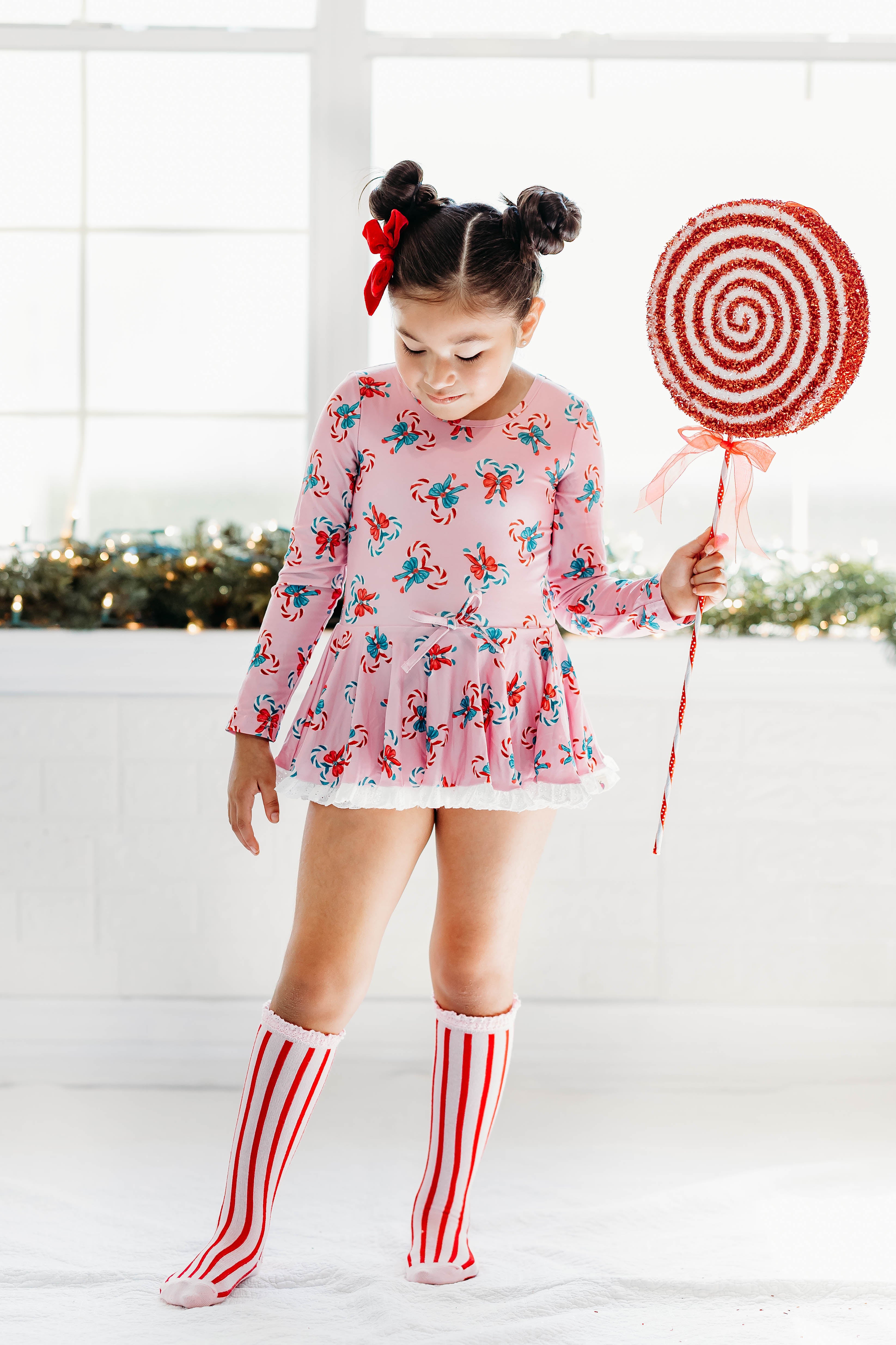Farrah Leotard - Pink Peppermint Charm