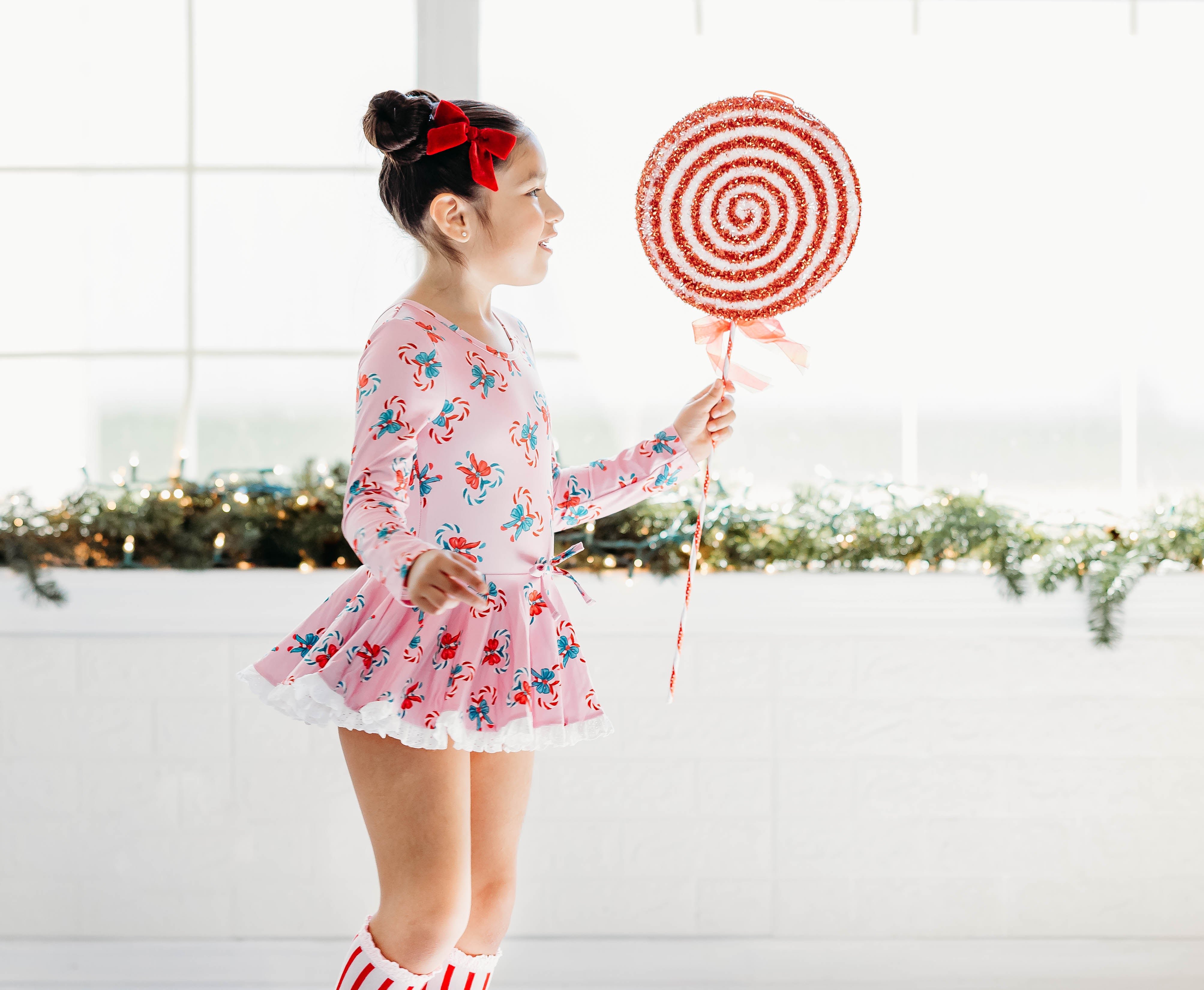 Farrah Leotard - Pink Peppermint Charm