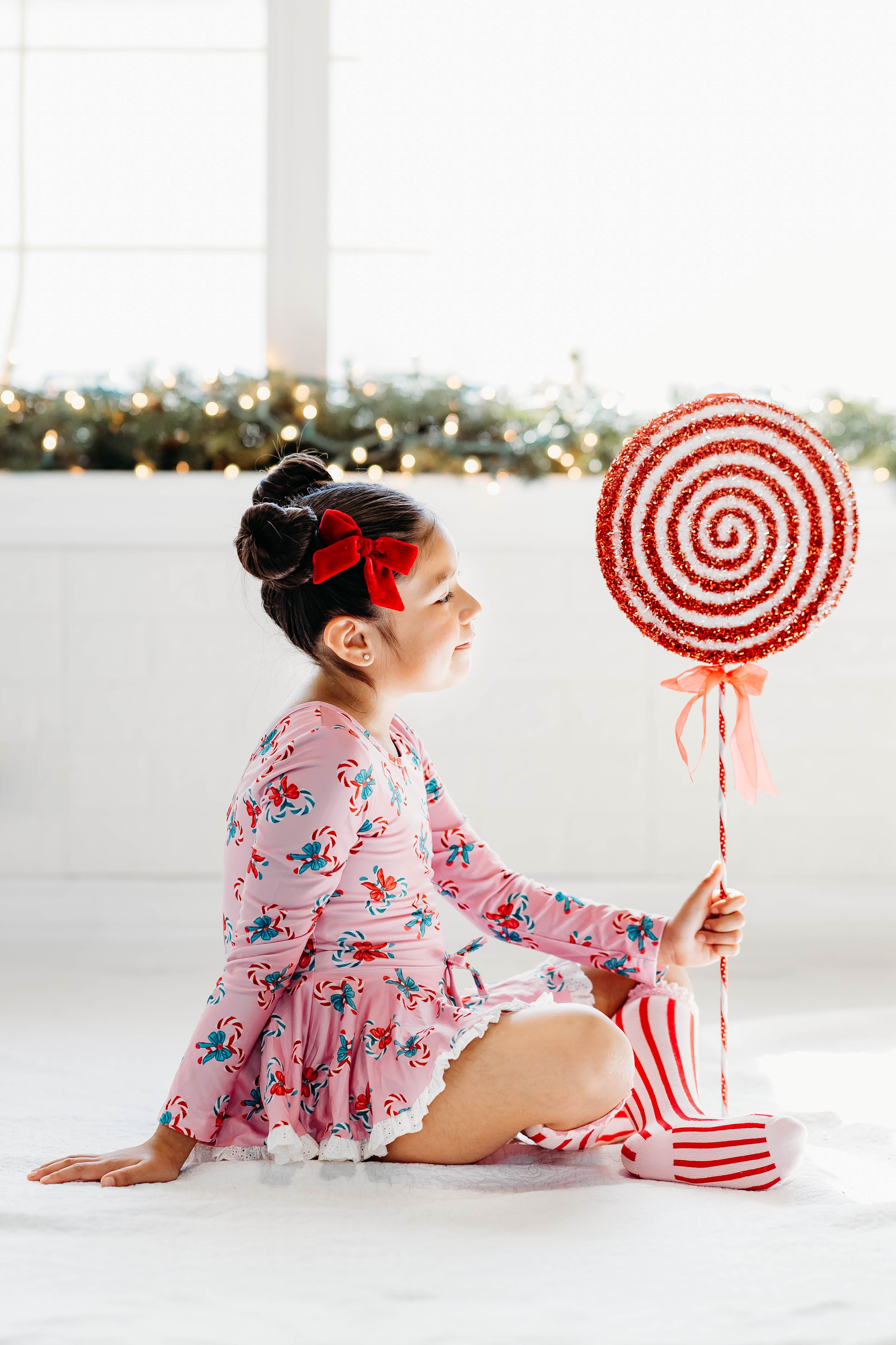 Farrah Leotard - Pink Peppermint Charm