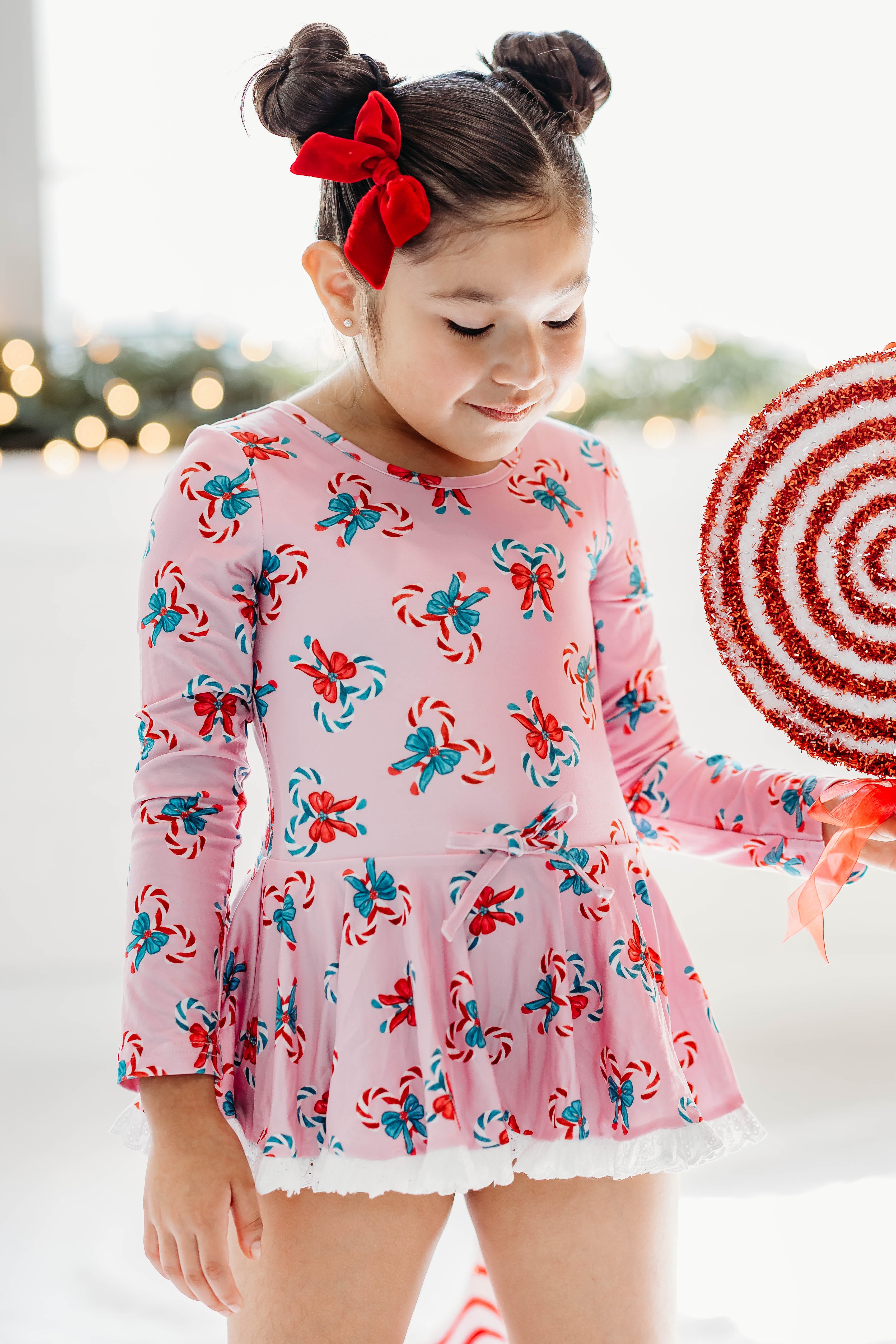 Farrah Leotard - Pink Peppermint Charm