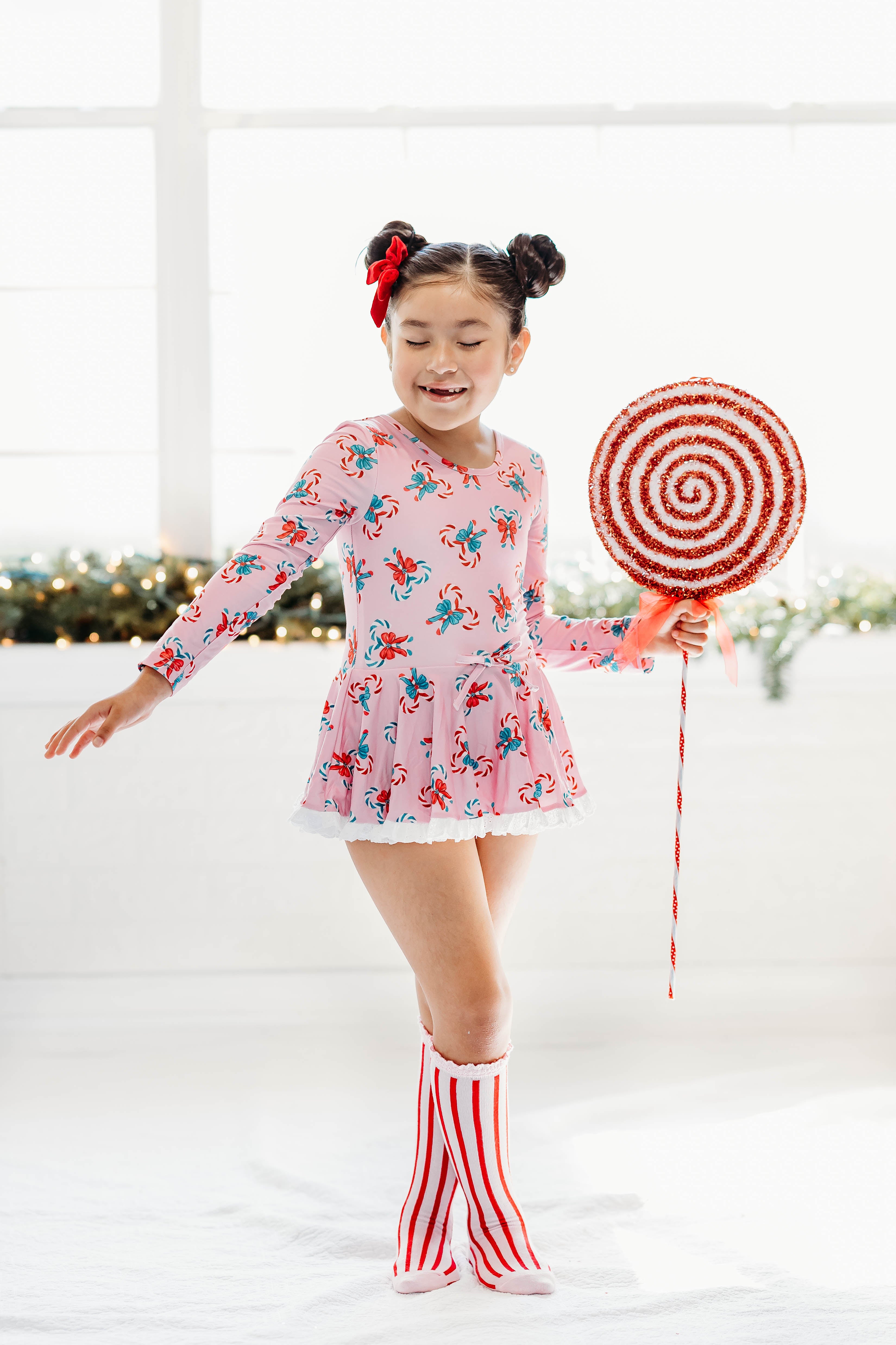 Farrah Leotard - Pink Peppermint Charm
