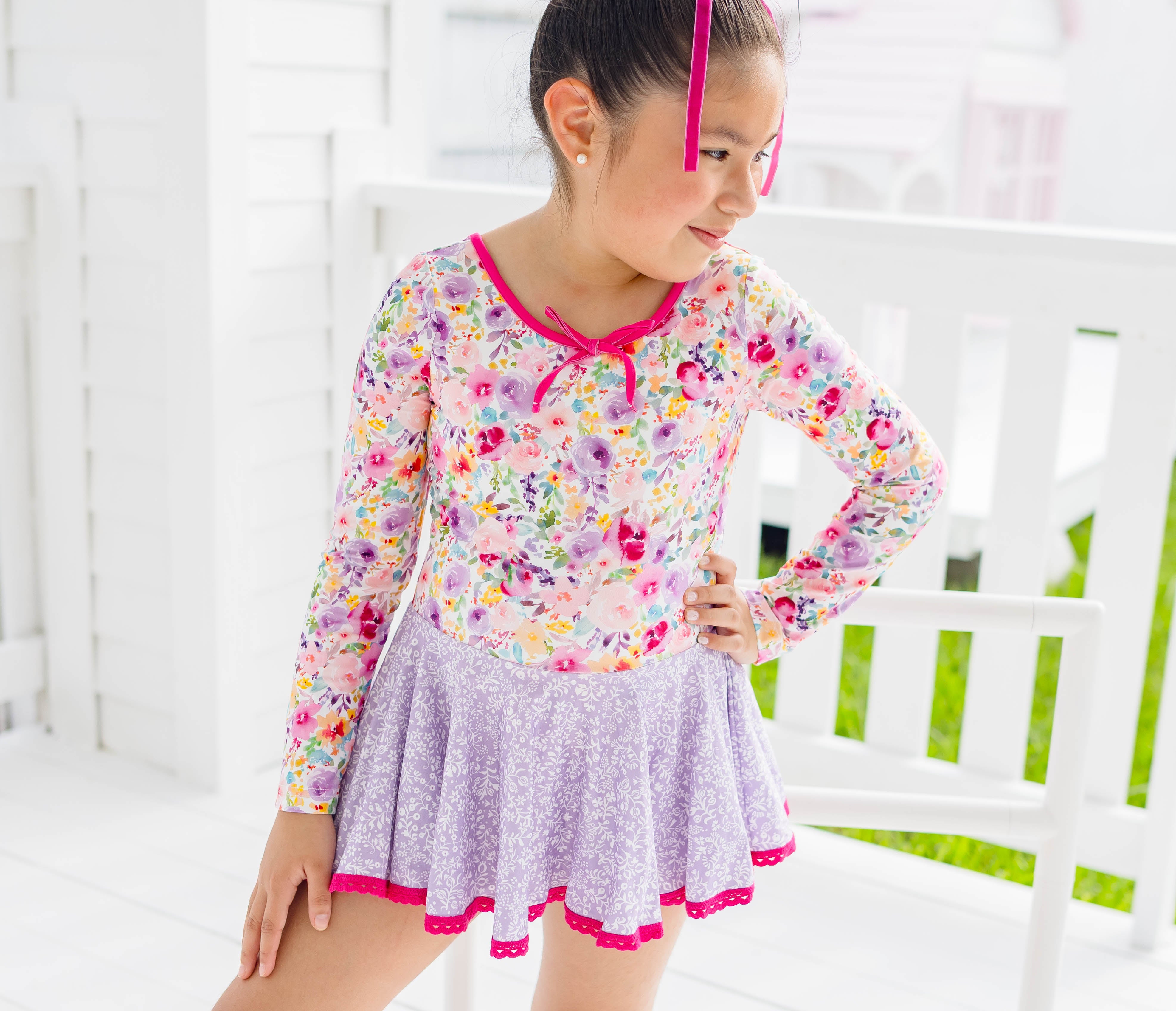 Farrah Leotard - Bloom Burst (Long Sleeve)