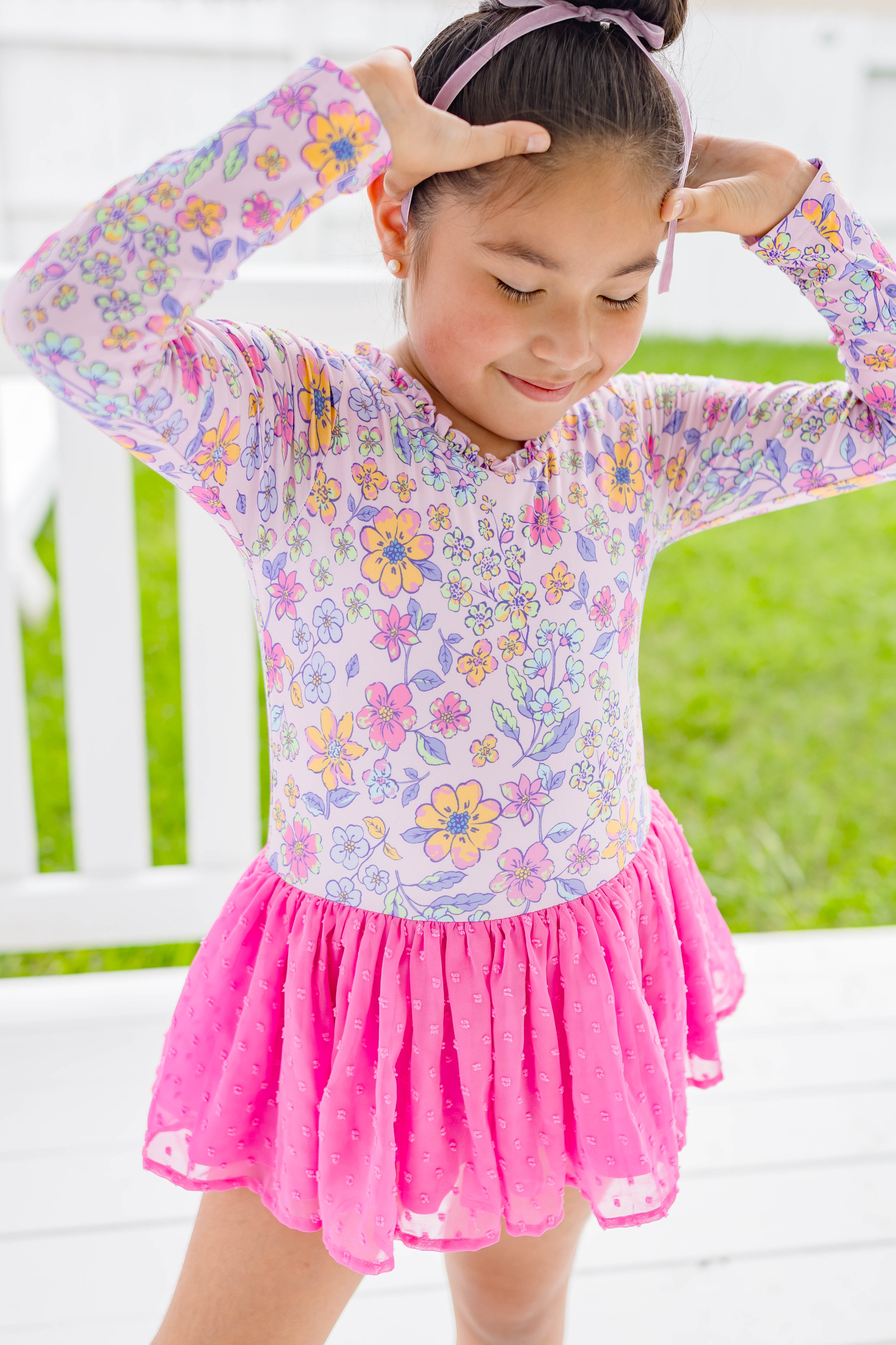 Farrah Leotard - Sunset Sorbet (Long Sleeve)