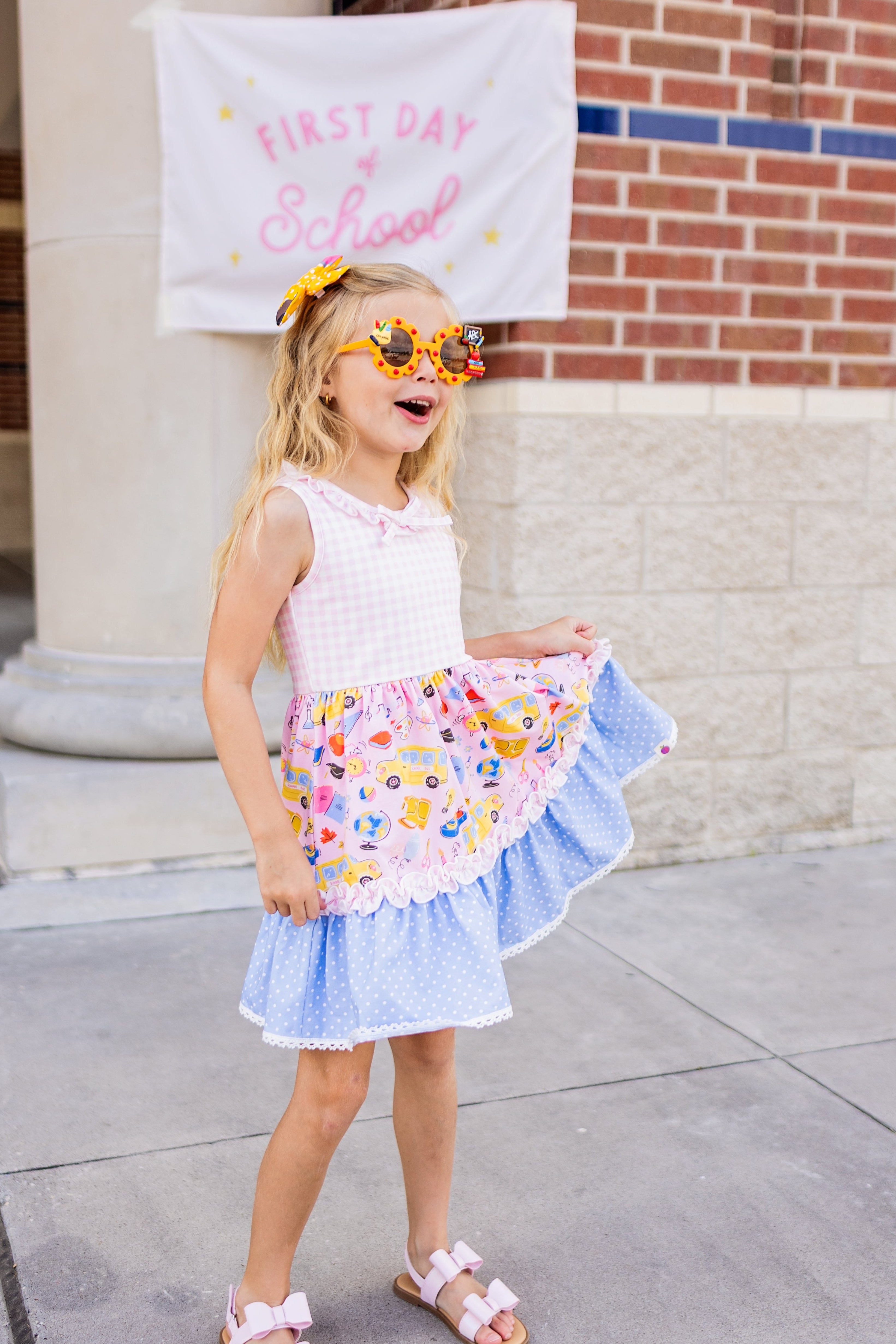 Annistyn Knit Dress - Bubblegum Academy