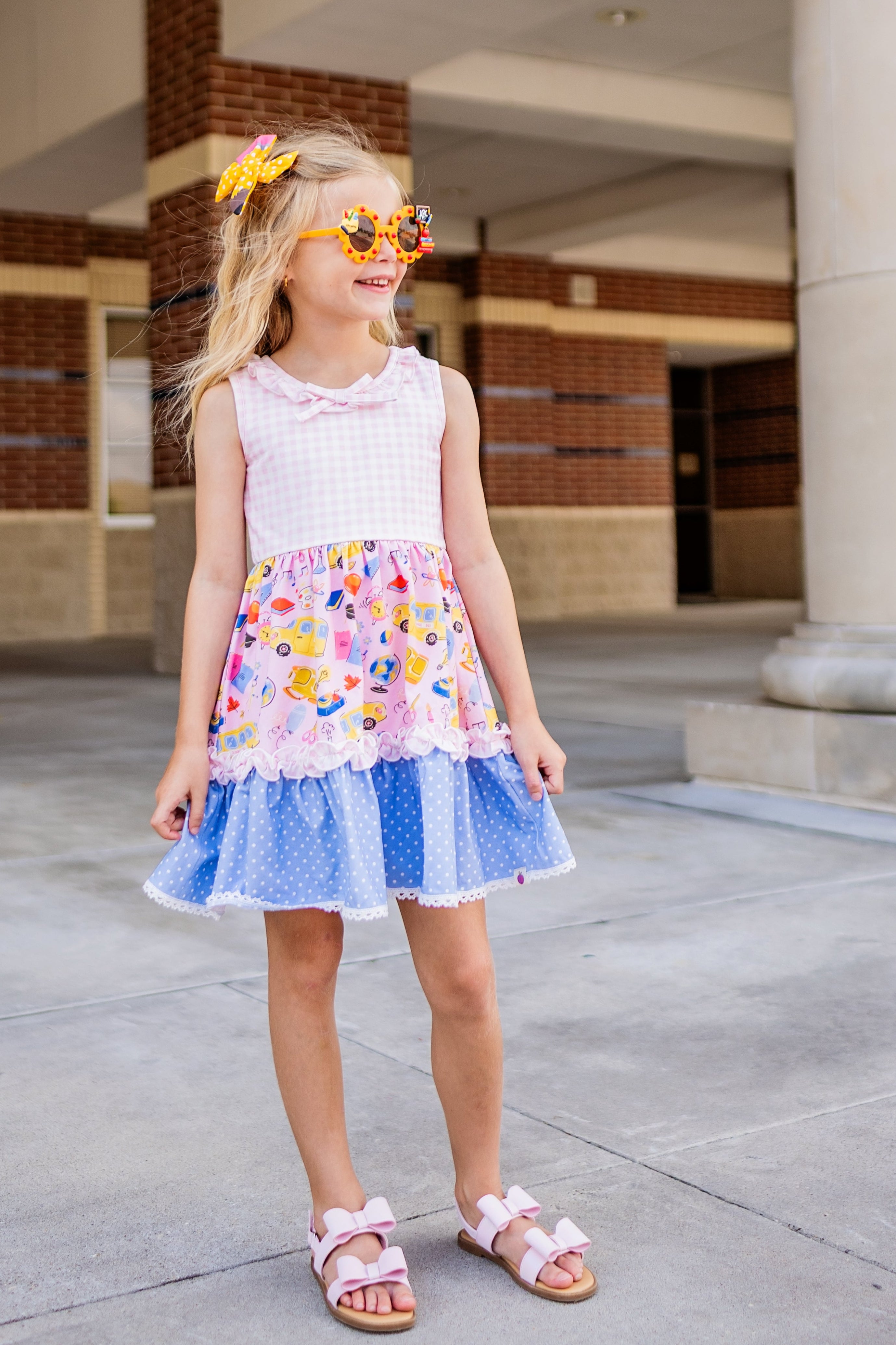 Annistyn Knit Dress - Bubblegum Academy