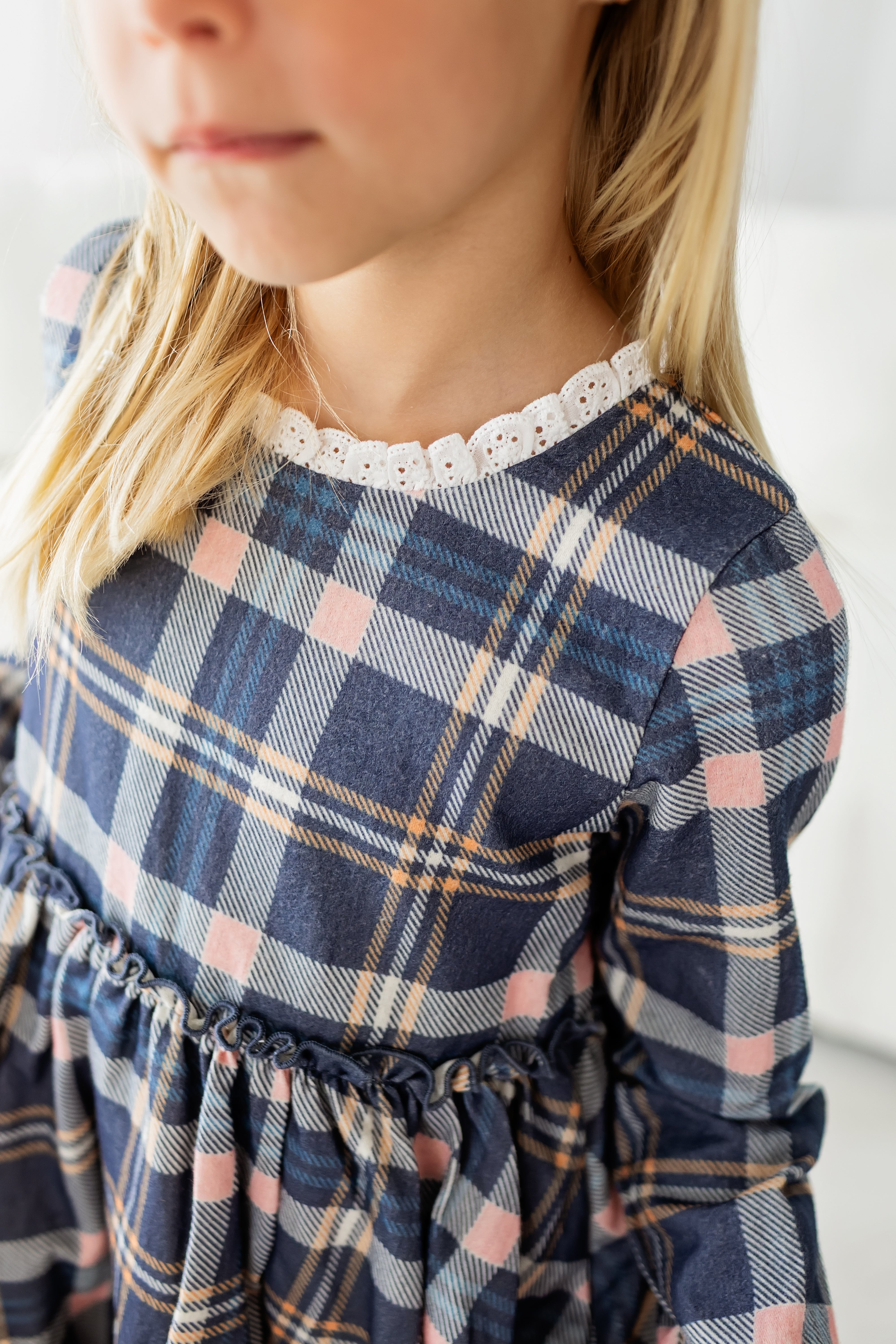 Penelope Flannel Dress - Peony After Dark