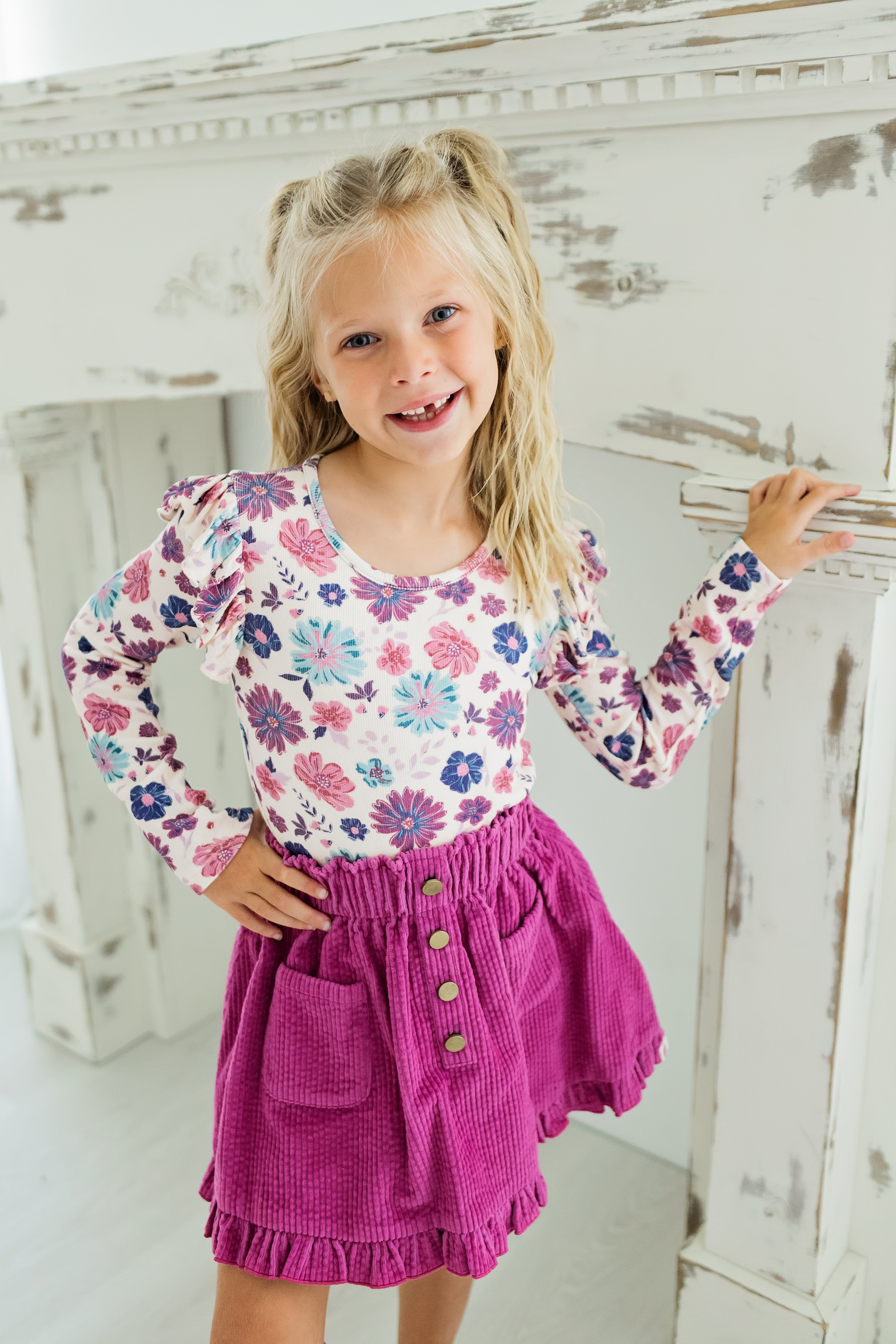 Ribbed Ruffle Top - Jewelbloom