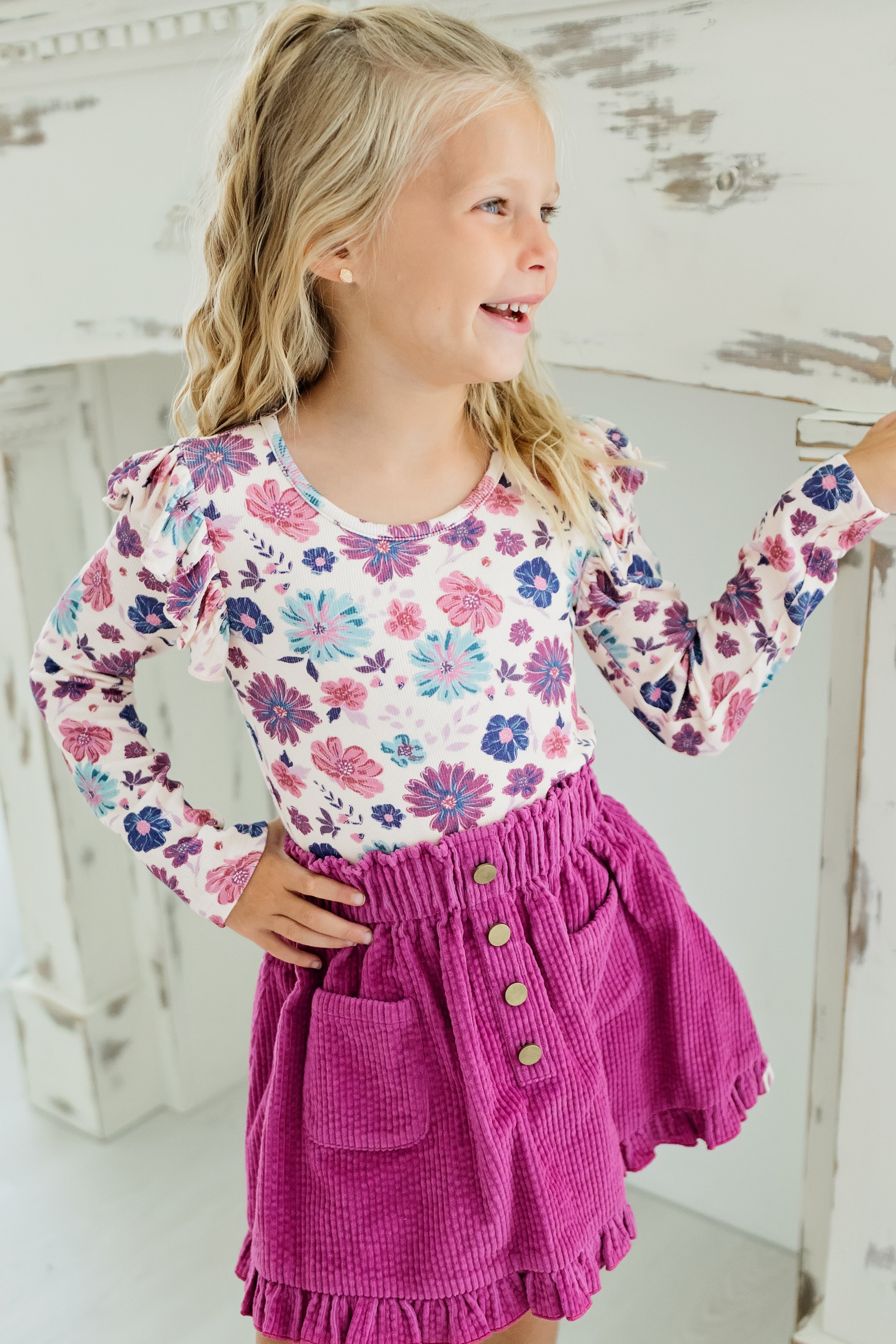 Ribbed Ruffle Top - Jewelbloom