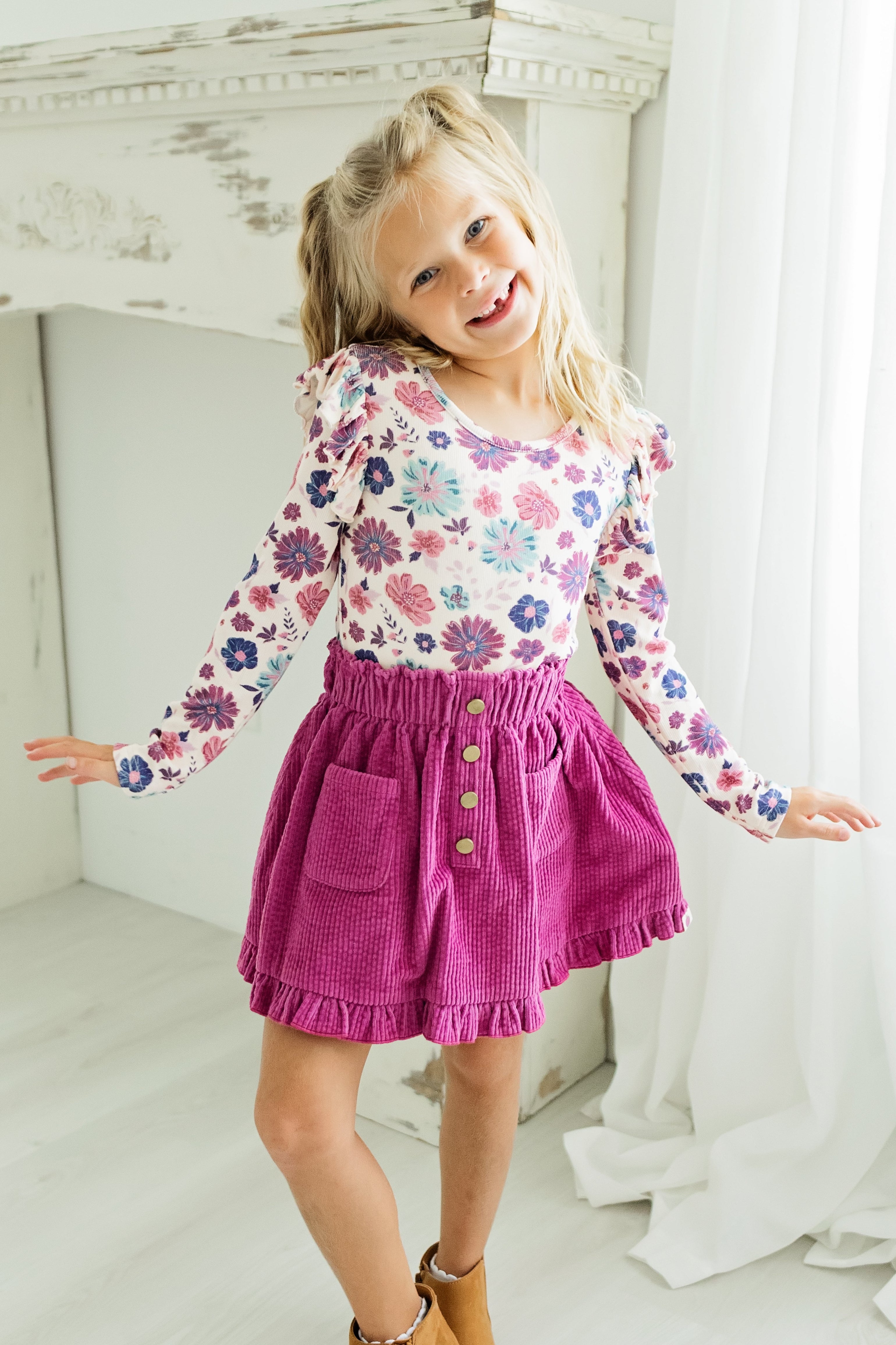 Ribbed Ruffle Top - Jewelbloom