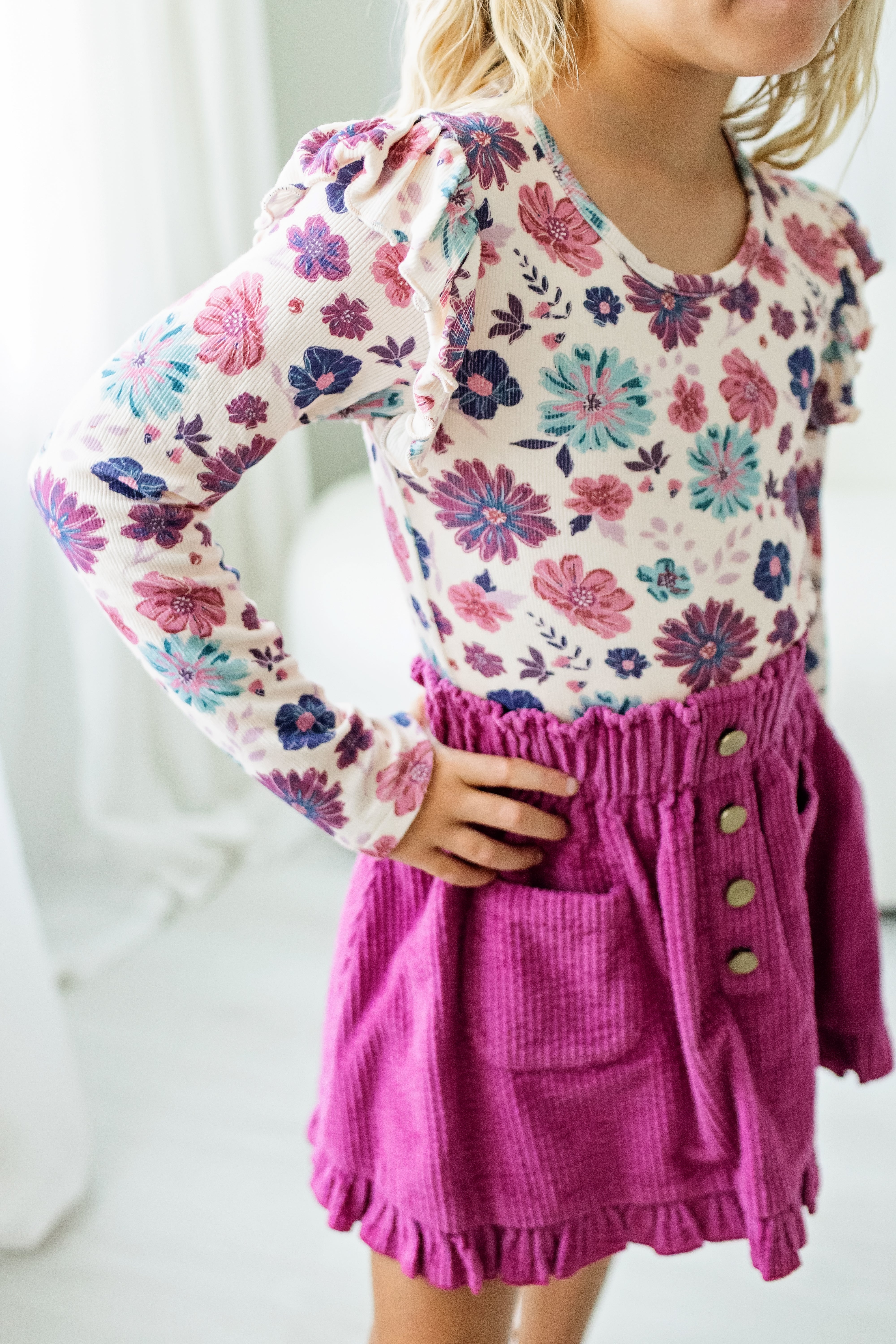 Ribbed Ruffle Top - Jewelbloom