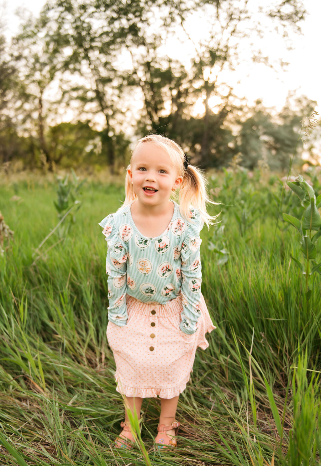 Vienna Corduroy Skirt - Tea Garden