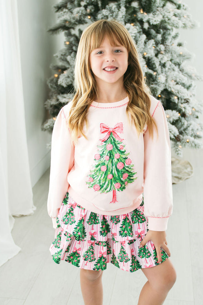 Blaire Skirt - Merry Pink Pines (Pre-Order ships end of October)