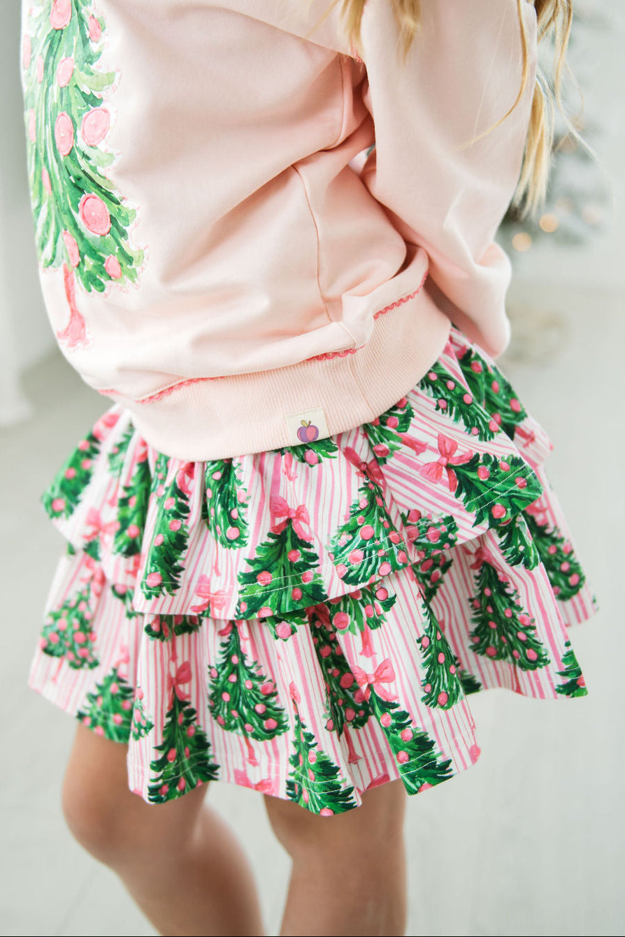 Blaire Skirt - Merry Pink Pines (Pre-Order ships end of October)