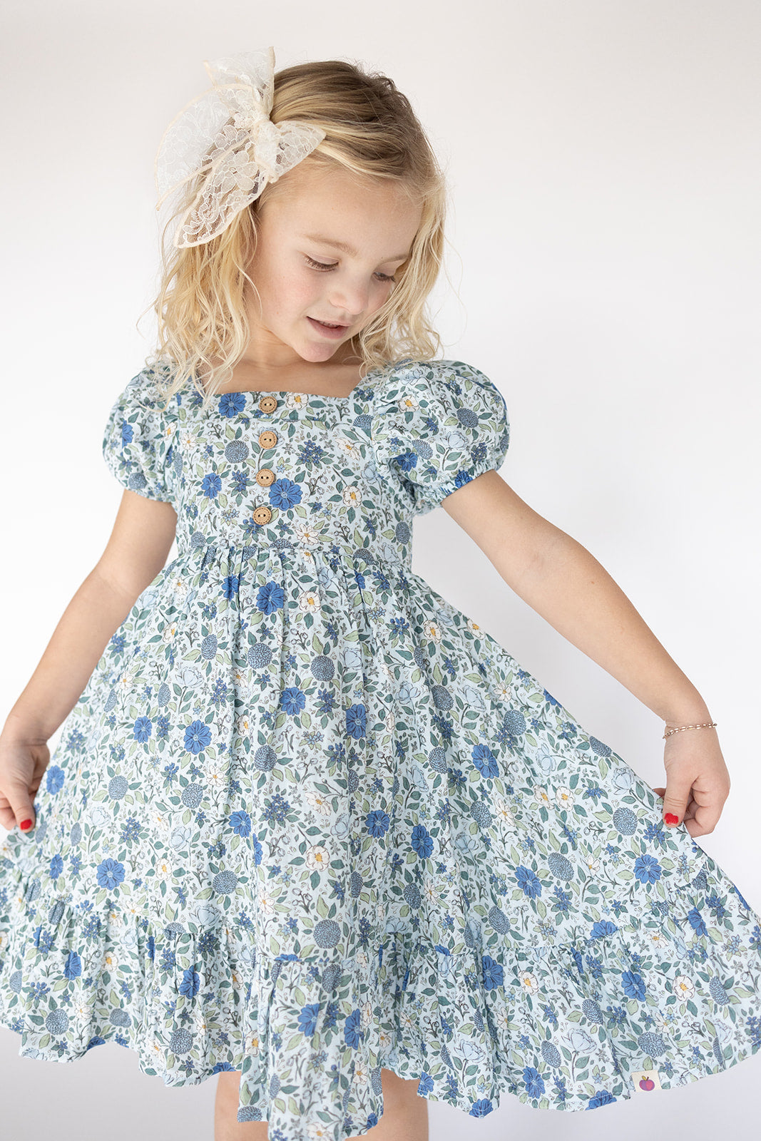 Puff Sleeve Gauze Dress - Cerulean Dreams