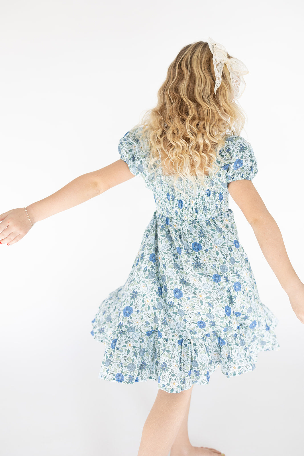 Puff Sleeve Gauze Dress - Cerulean Dreams