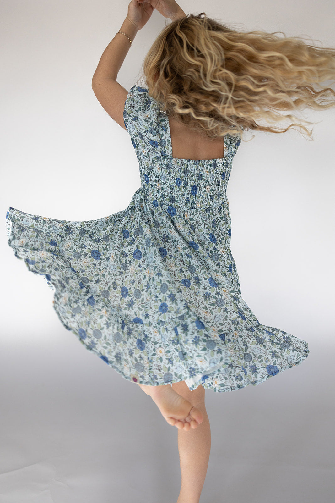 Puff Sleeve Gauze Dress - Cerulean Dreams