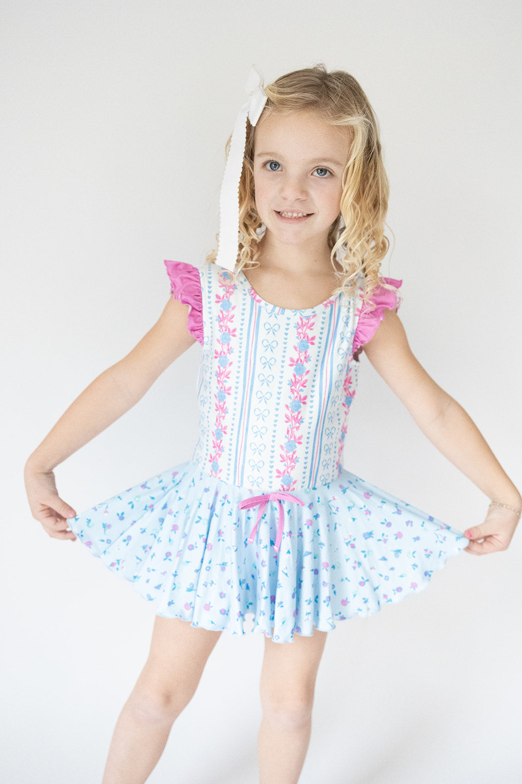 Farrah Leotard - Rosé Ribbon Luxe