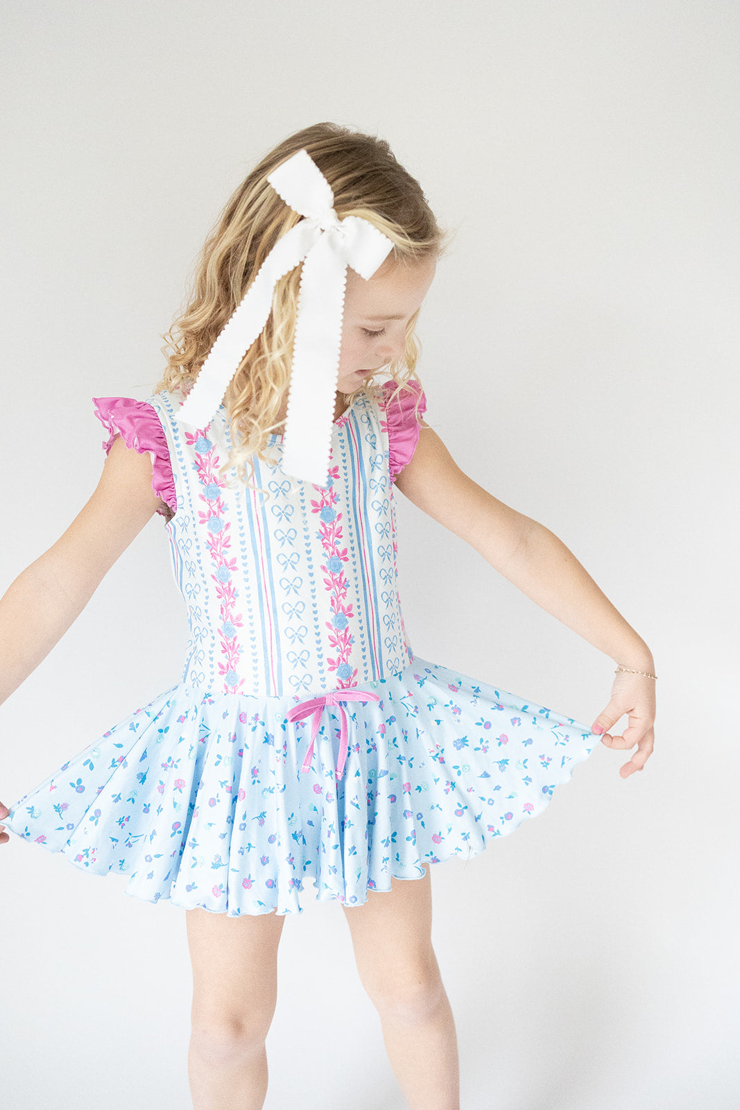 Farrah Leotard - Rosé Ribbon Luxe