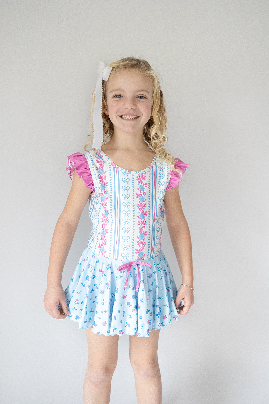 Farrah Leotard - Rosé Ribbon Luxe