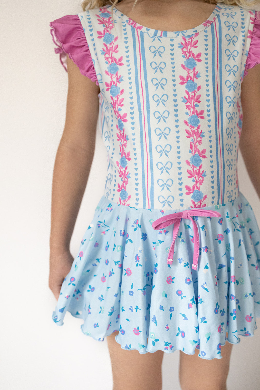 Farrah Leotard - Rosé Ribbon Luxe