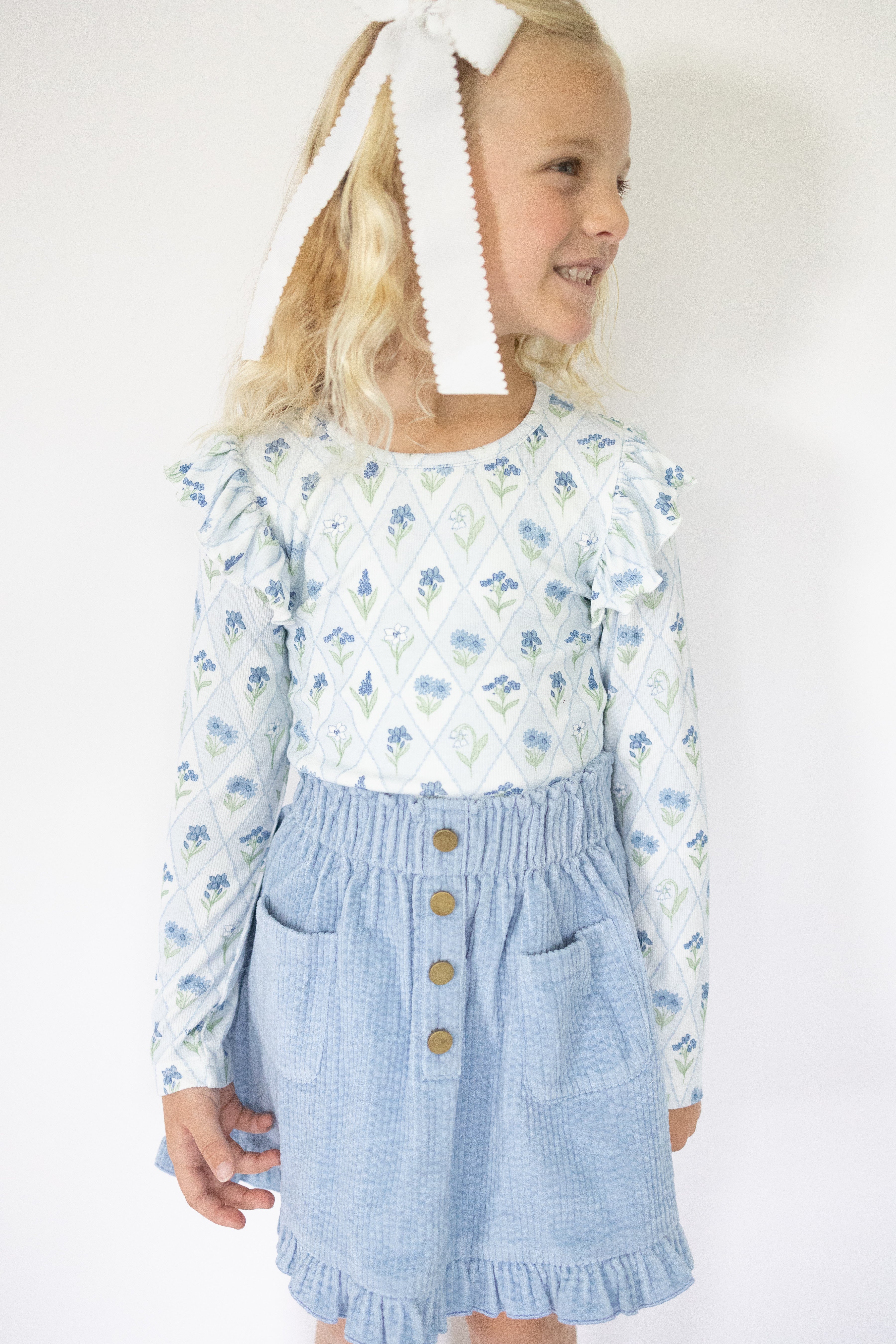 Vienna Corduroy Skirt - Skyloom (Pre-Order)