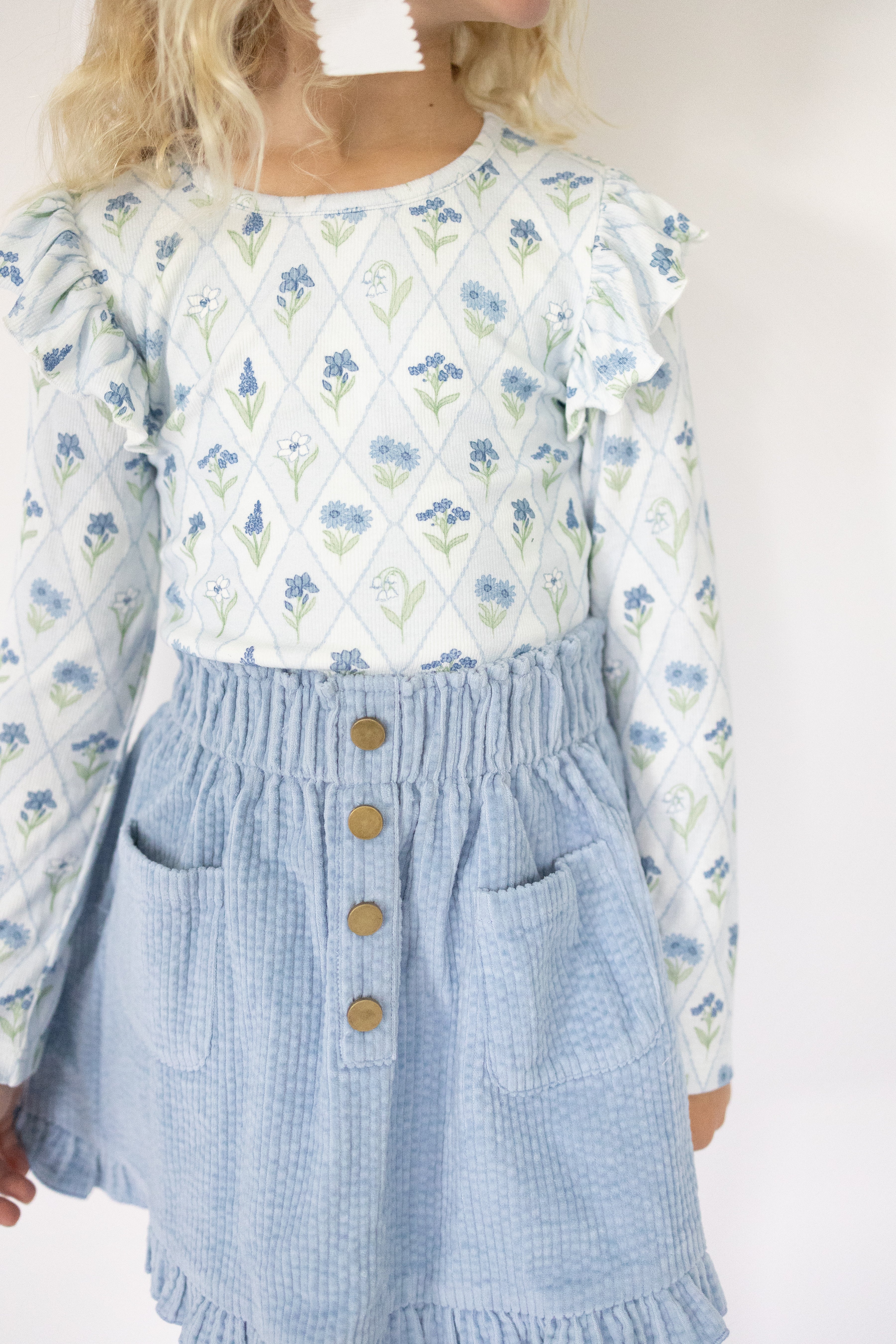 Vienna Corduroy Skirt - Skyloom (Pre-Order)
