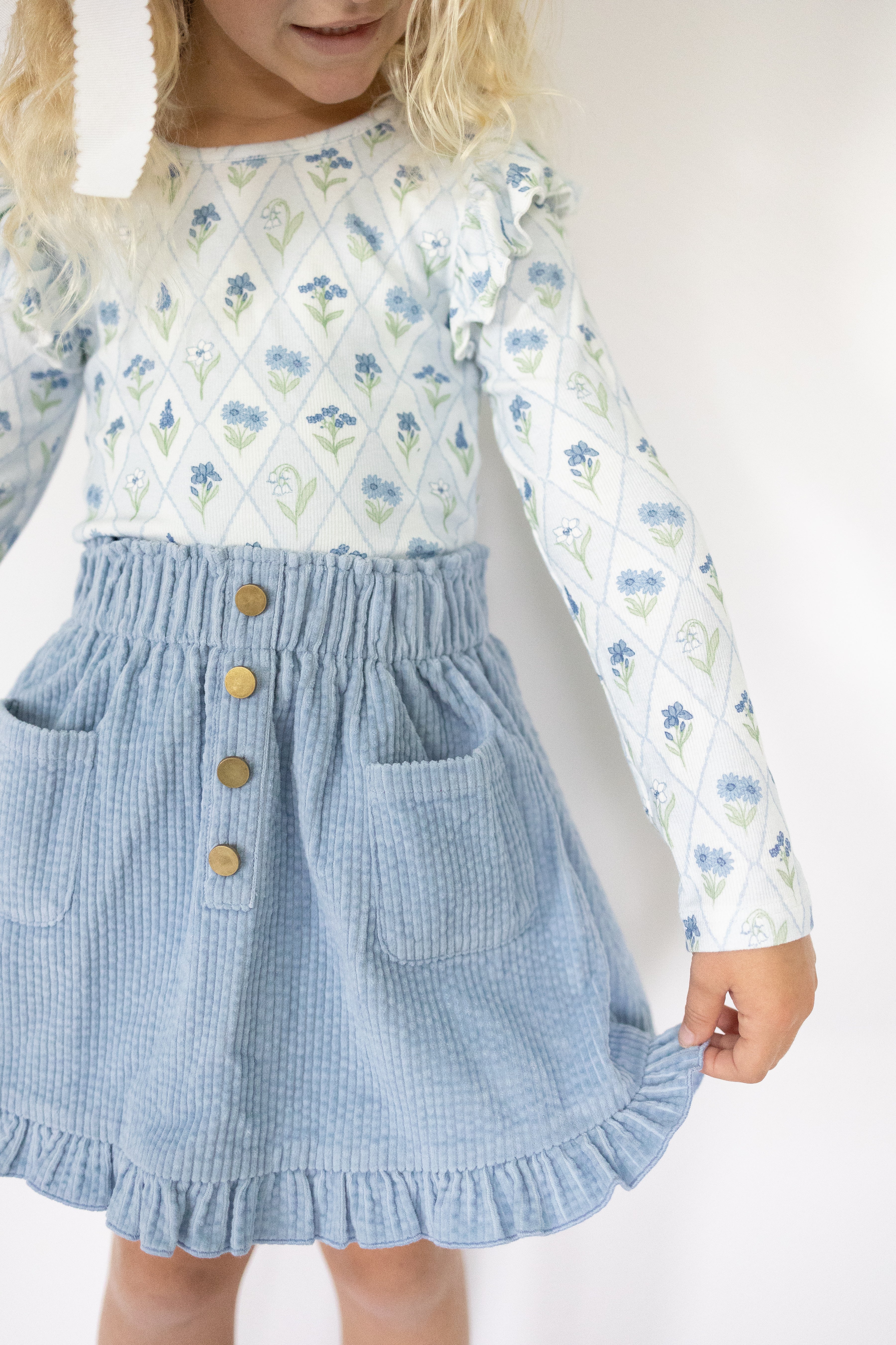 Vienna Corduroy Skirt - Skyloom (Pre-Order)