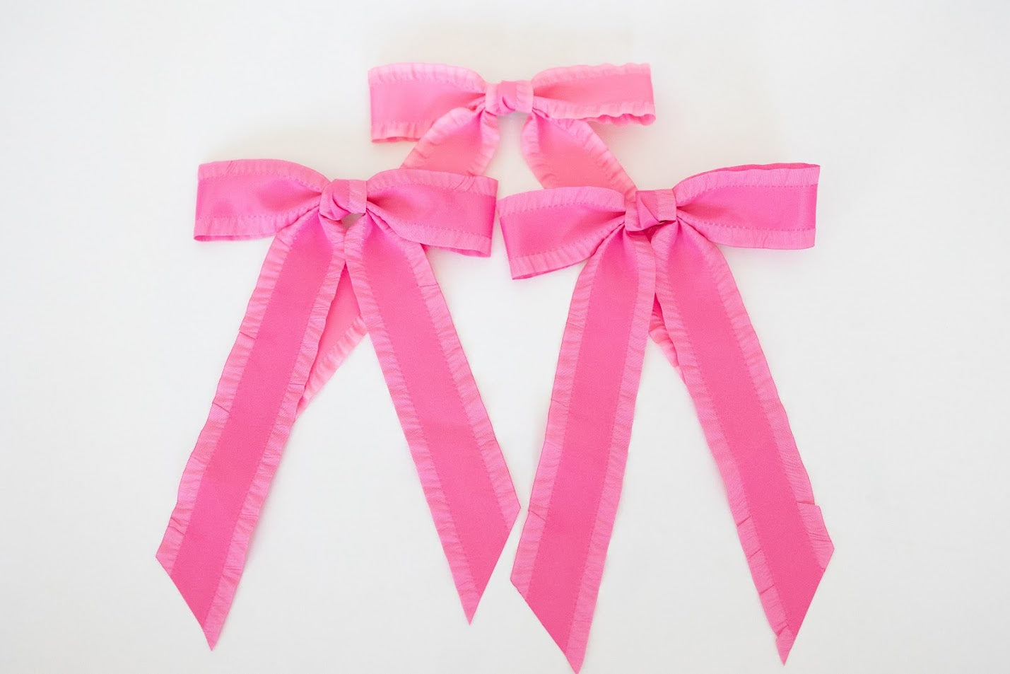 Ruffle Trim Hair Bow - Macaron Muse