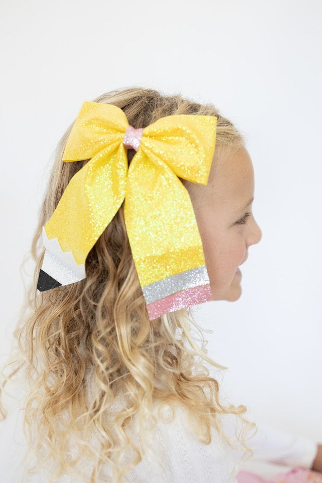 Coquette Glitter Pencil Bow