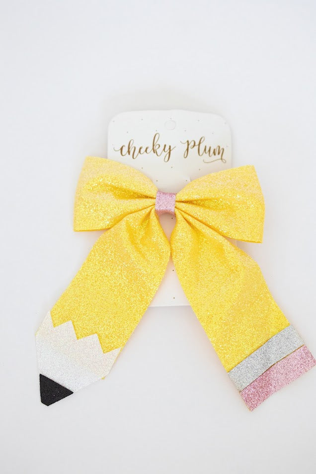 Coquette Glitter Pencil Bow